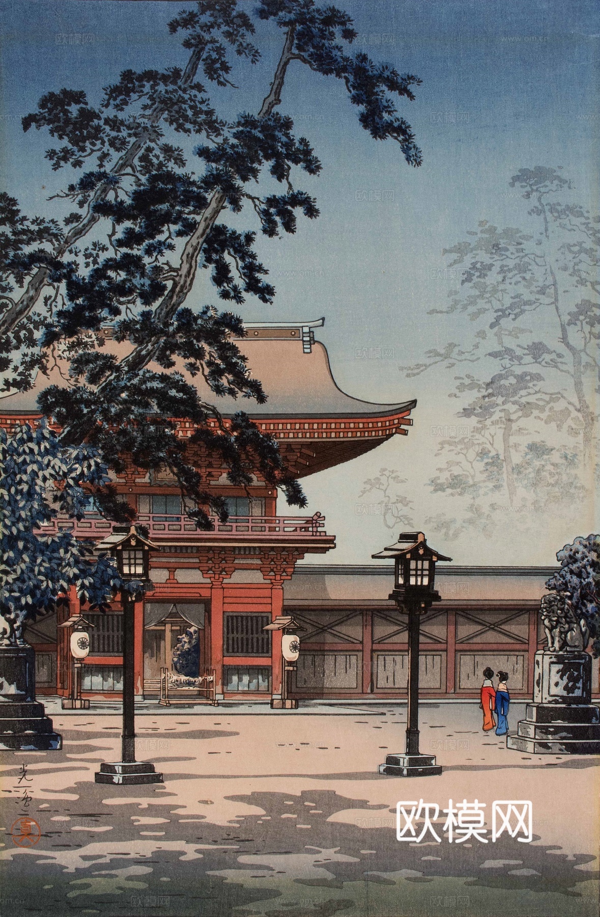 日本浮世绘风景画，日本著名景点风景画3下载