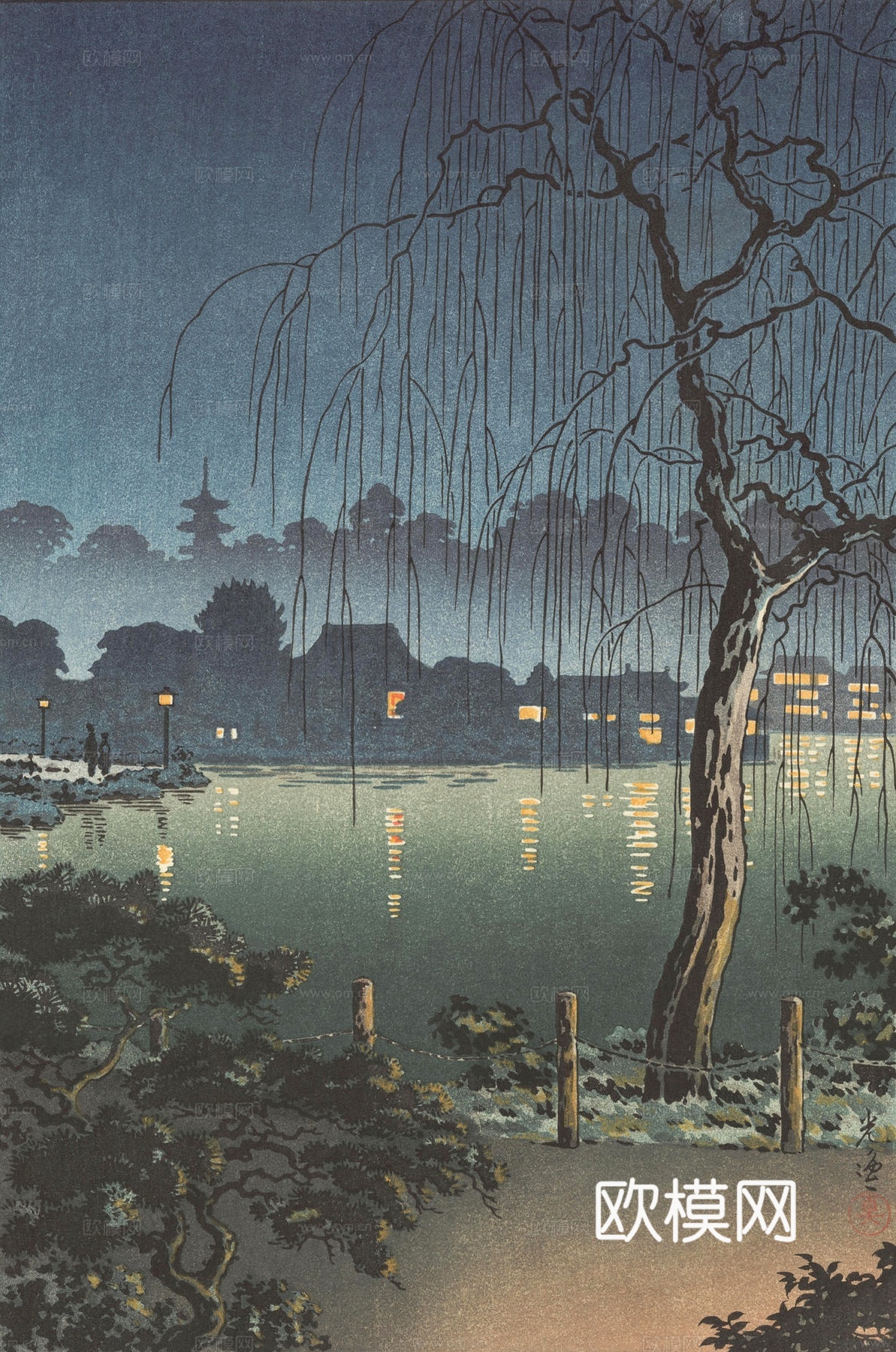 日本浮世绘风景画，日本著名景点风景画7