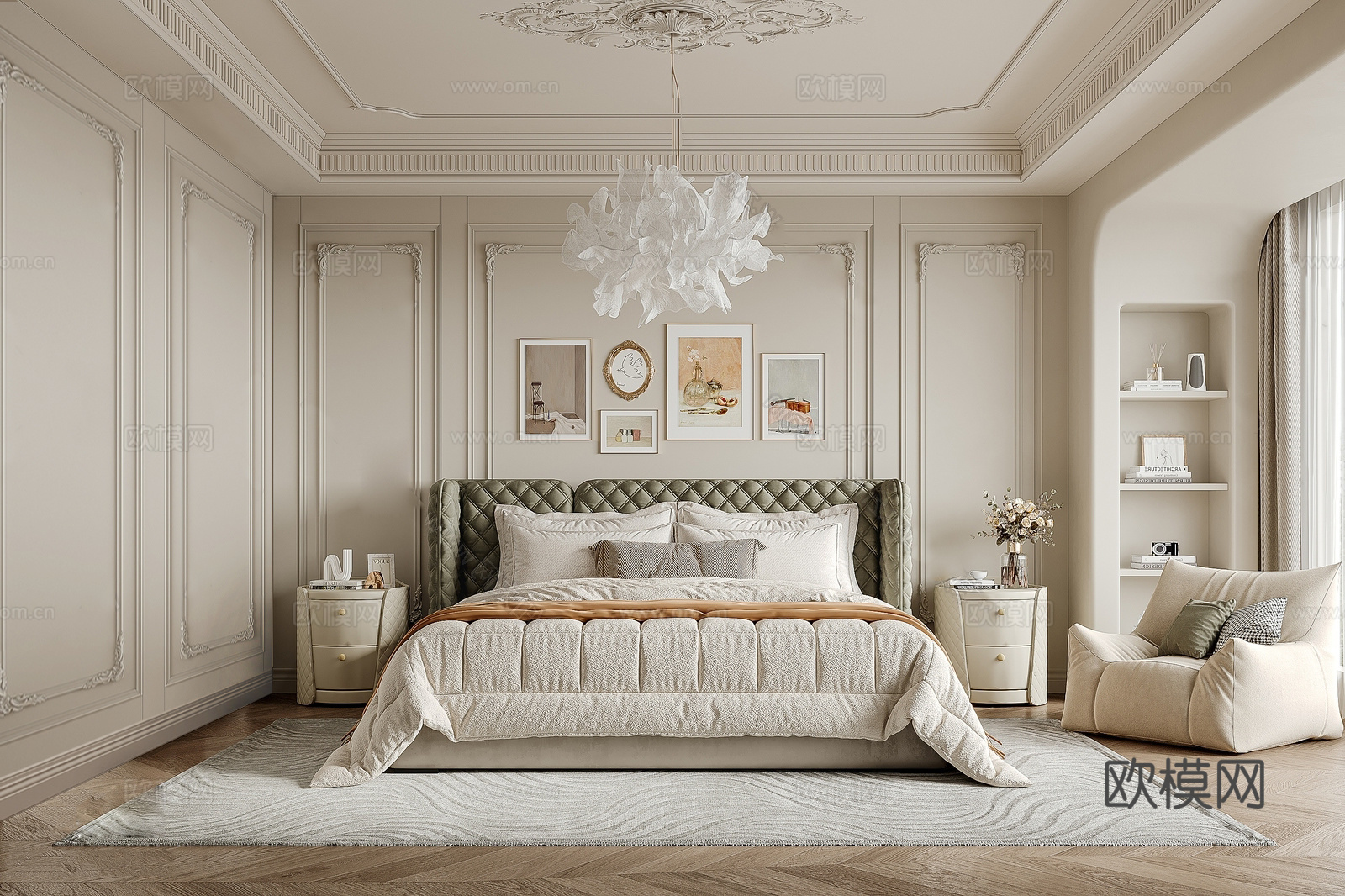 法式别墅 样板间 最新全套施工图 效果图合集cad施工图