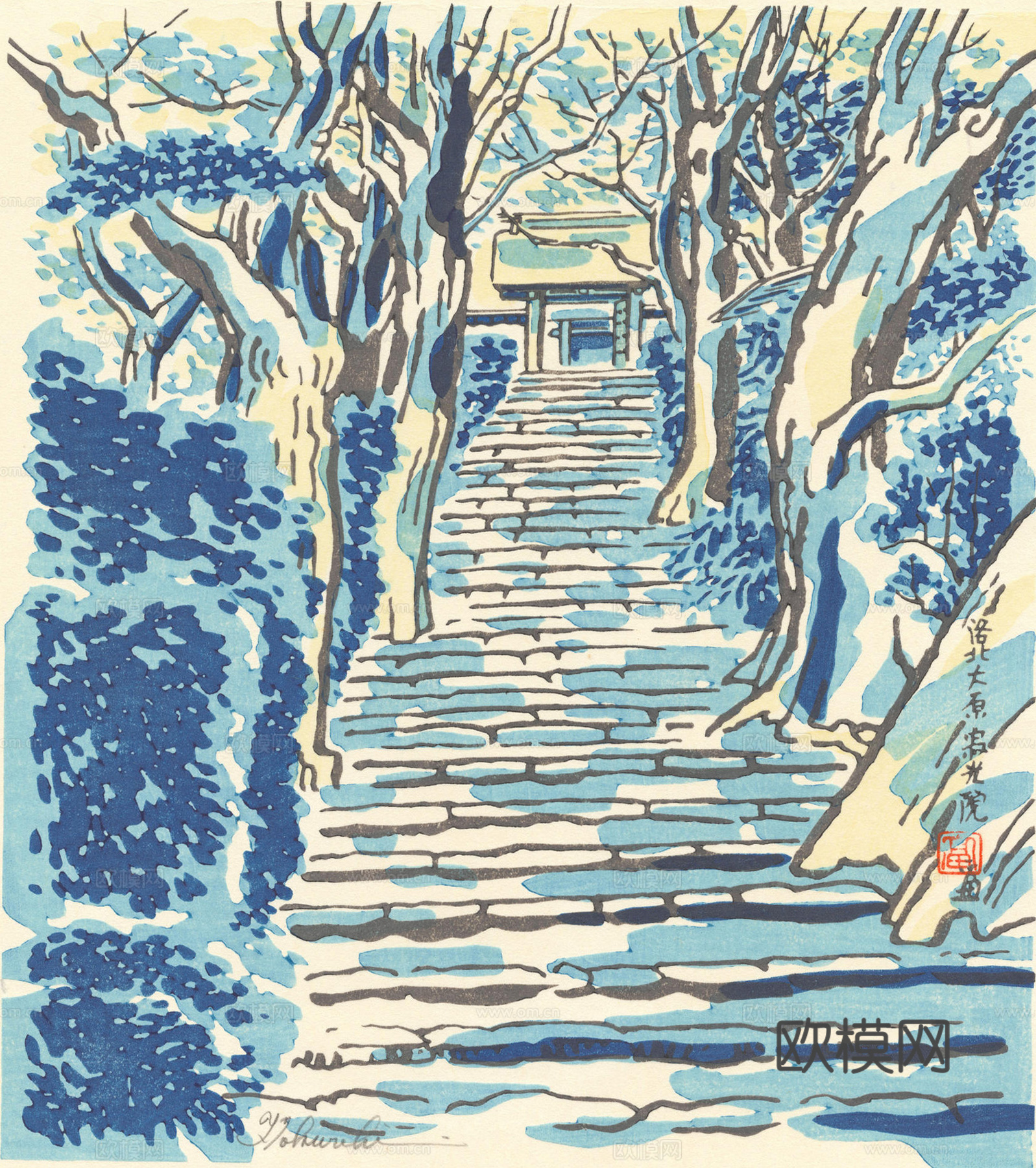 日本浮世绘风景画，日本著名景点绘画29