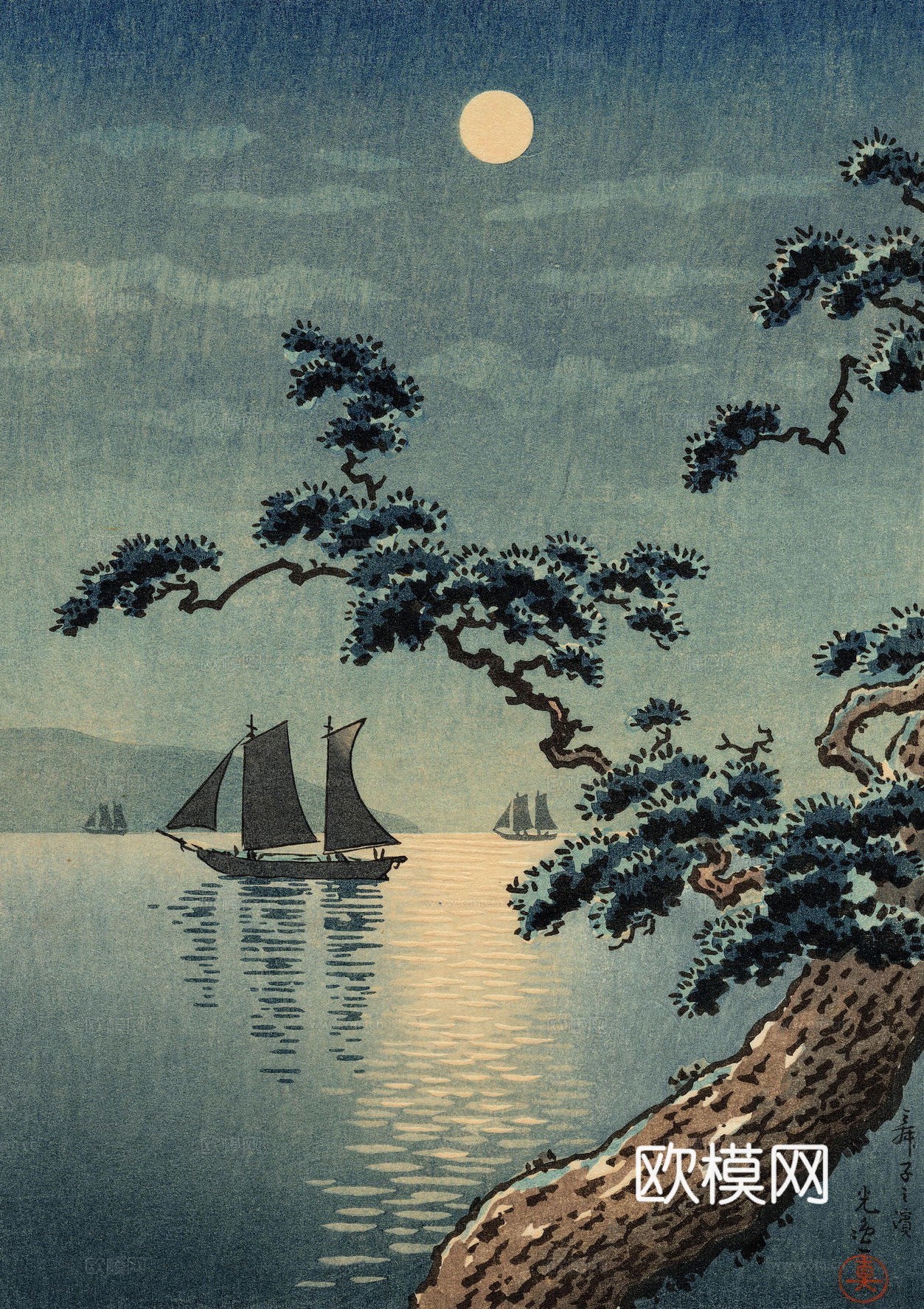 日本浮世绘风景画，日本著名景点风景画23