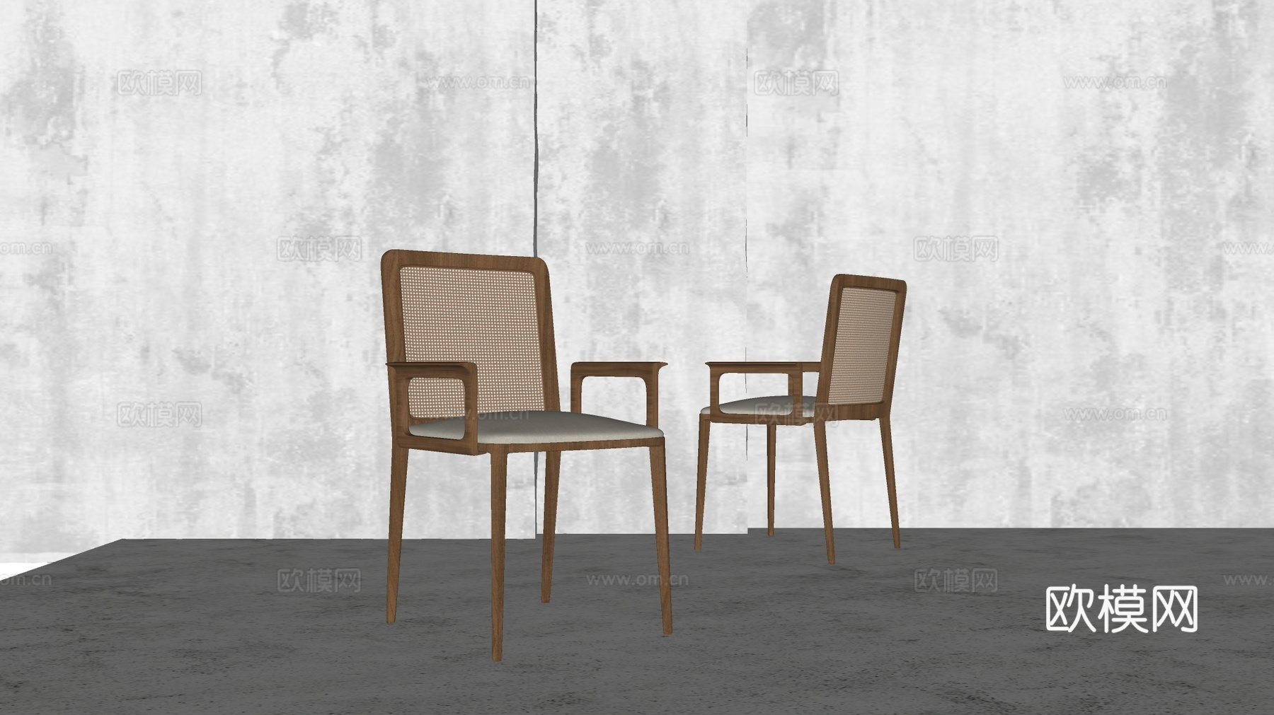 现代简约椅子 餐椅 单人椅 软包坐垫su模型su模型