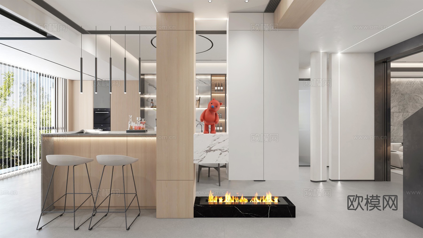 轻奢大平层 样板间 最新全套施工图 效果图合集cad施工图