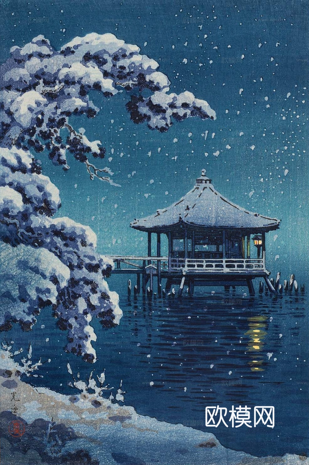 日本浮世绘风景画，日本著名景点风景画18下载