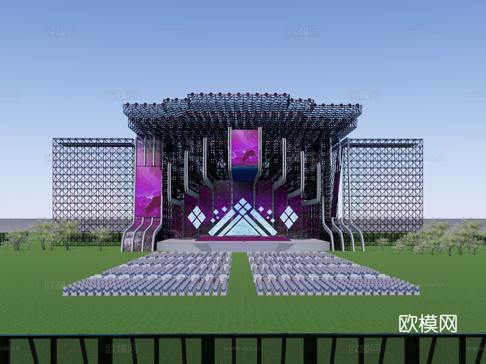 活动美陈舞台su模型