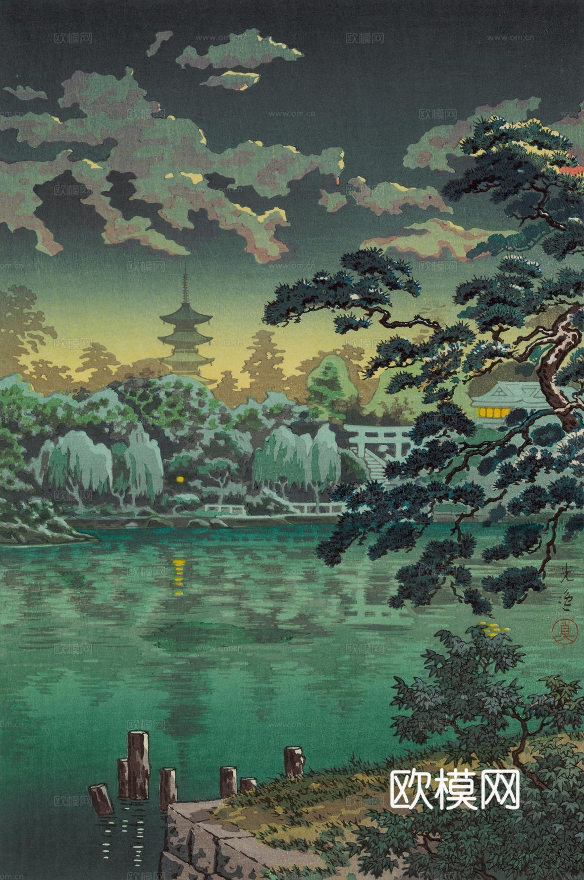 日本浮世绘风景画，日本著名景点风景画62