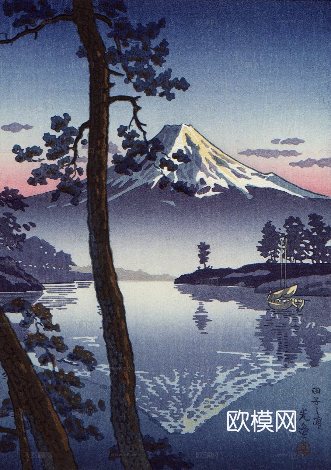 日本浮世绘风景画，日本著名景点风景画16