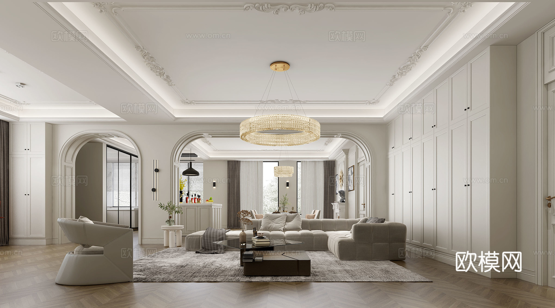 法式别墅 样板间 最新全套施工图 效果图合集cad施工图