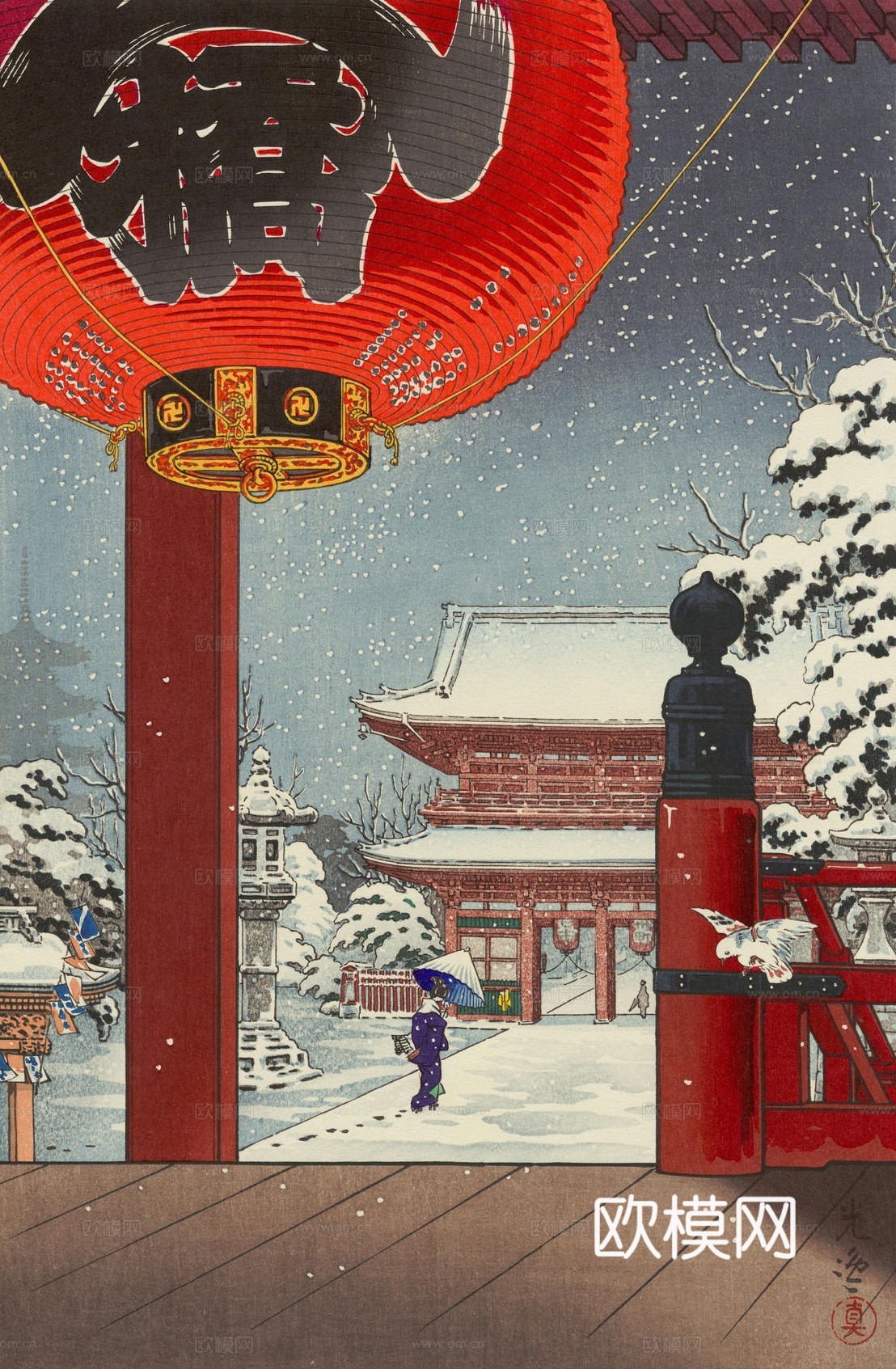 日本浮世绘风景画，日本著名景点风景画58下载