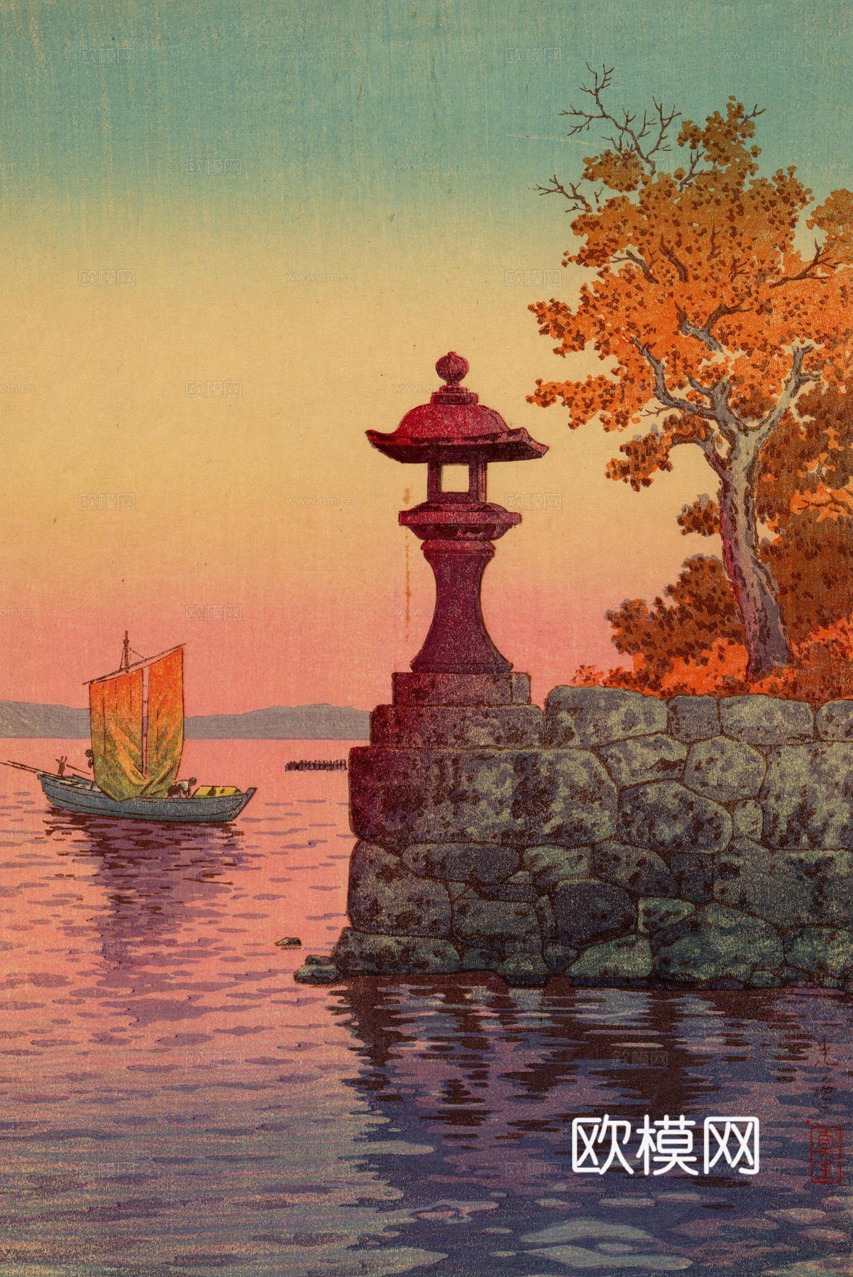 日本浮世绘风景画，日本著名景点风景画39