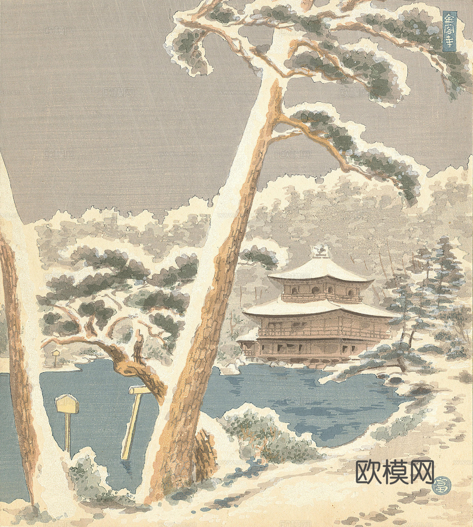 日本浮世绘风景画，日本著名景点绘画17