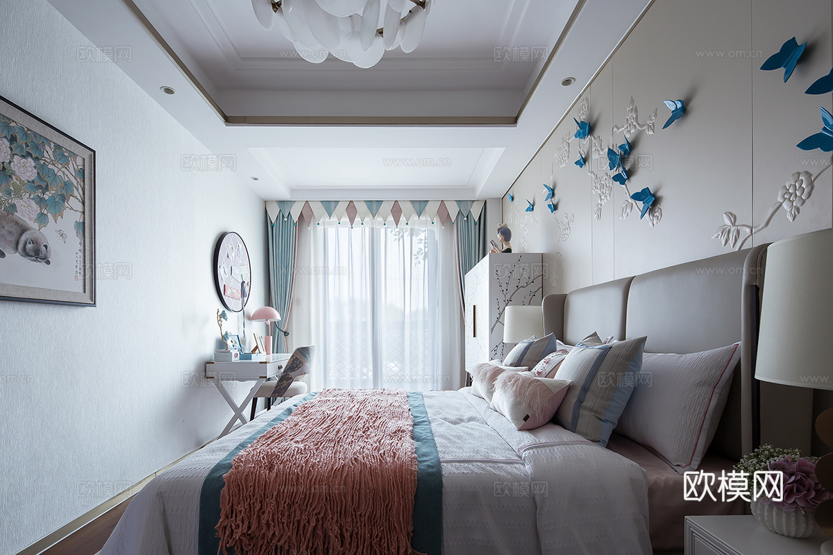 新中式大平层 样板间 最新全套施工图 效果图合集cad施工图