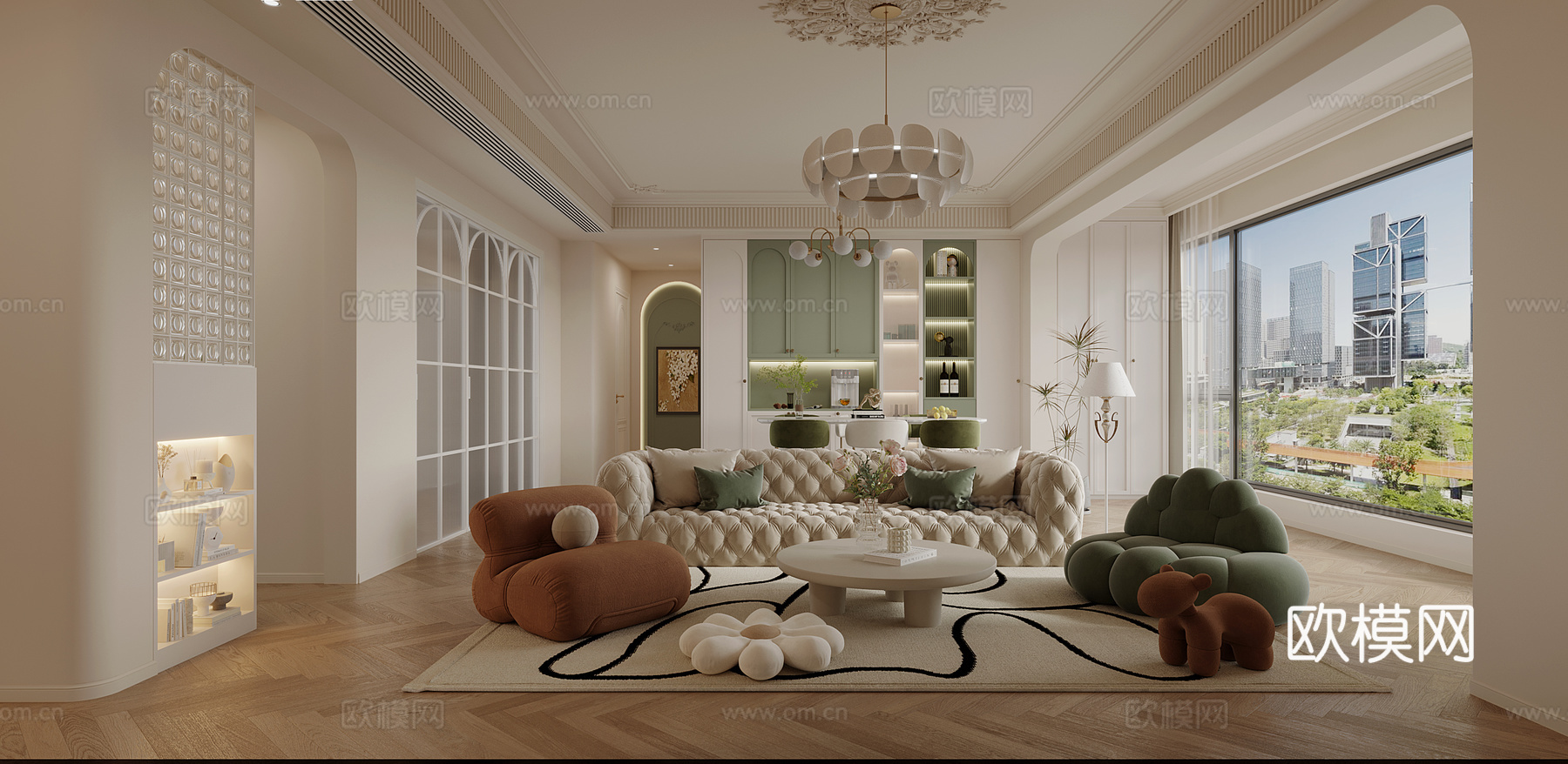 法式别墅 样板间 最新全套施工图 效果图合集cad施工图