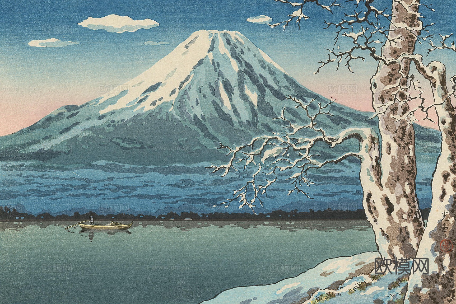 日本浮世绘风景画，日本著名景点风景画30