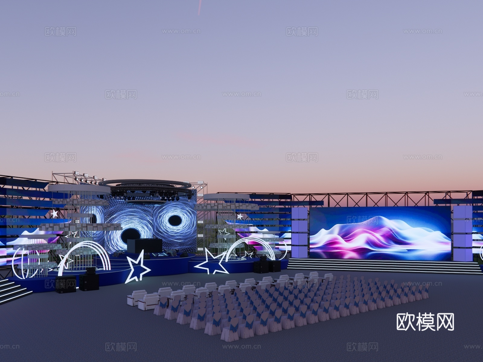 活动美陈舞台su模型