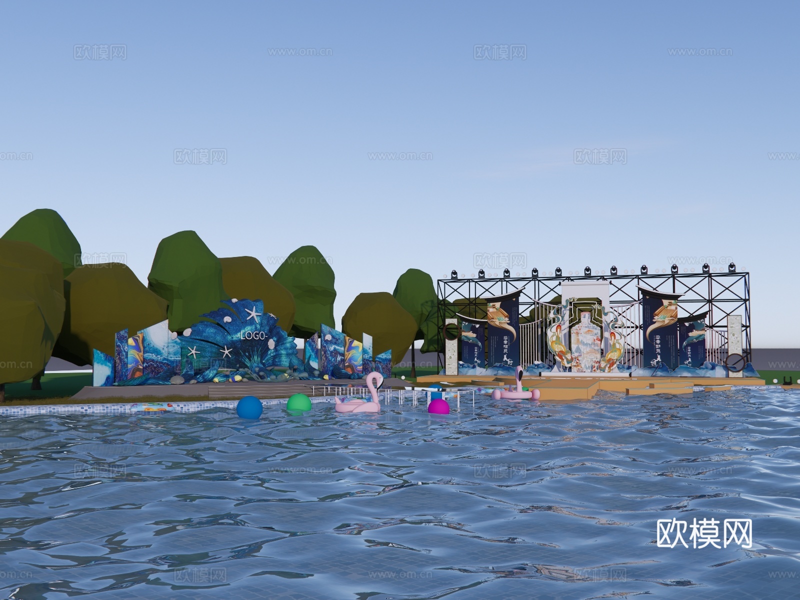 活动美陈室外舞台su模型