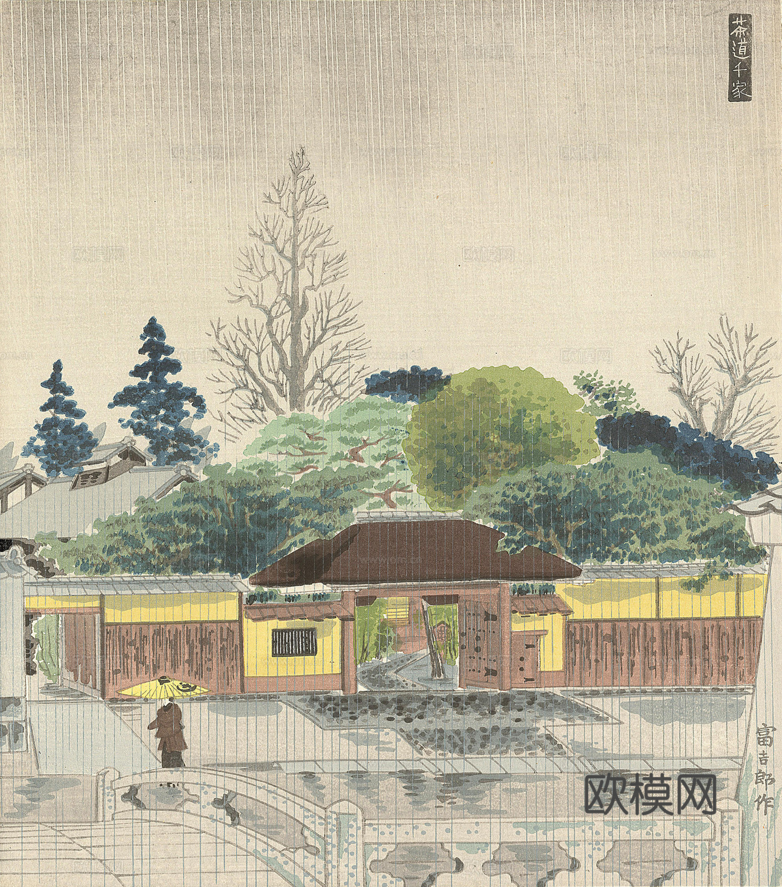 日本浮世绘风景画，日本著名景点绘画18下载