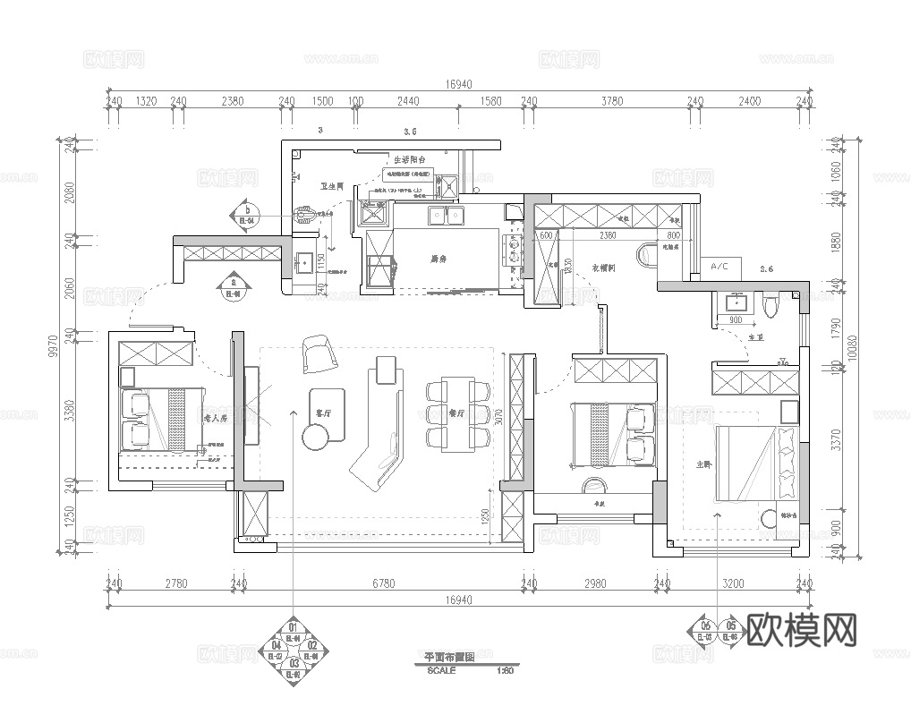 法式别墅 样板间 最新全套施工图 效果图合集cad施工图