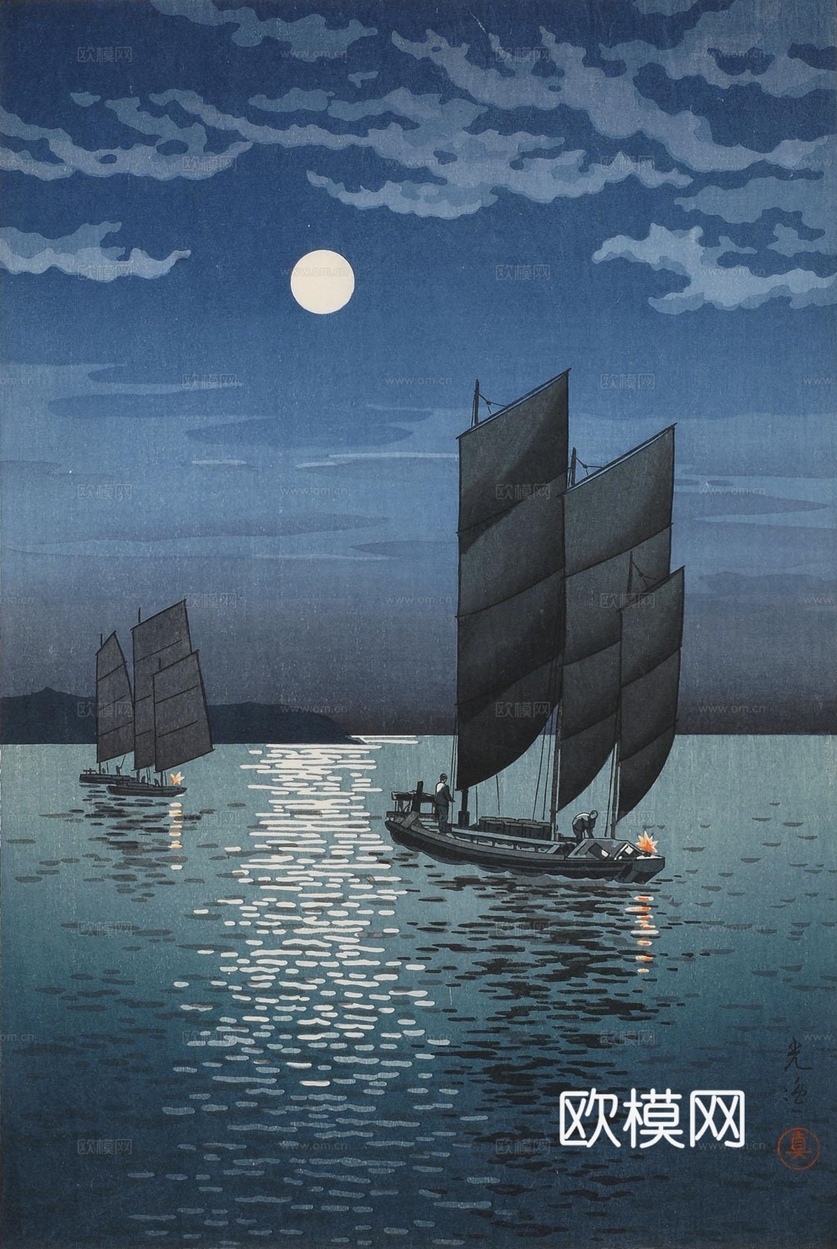 日本浮世绘风景画，日本著名景点风景画10下载