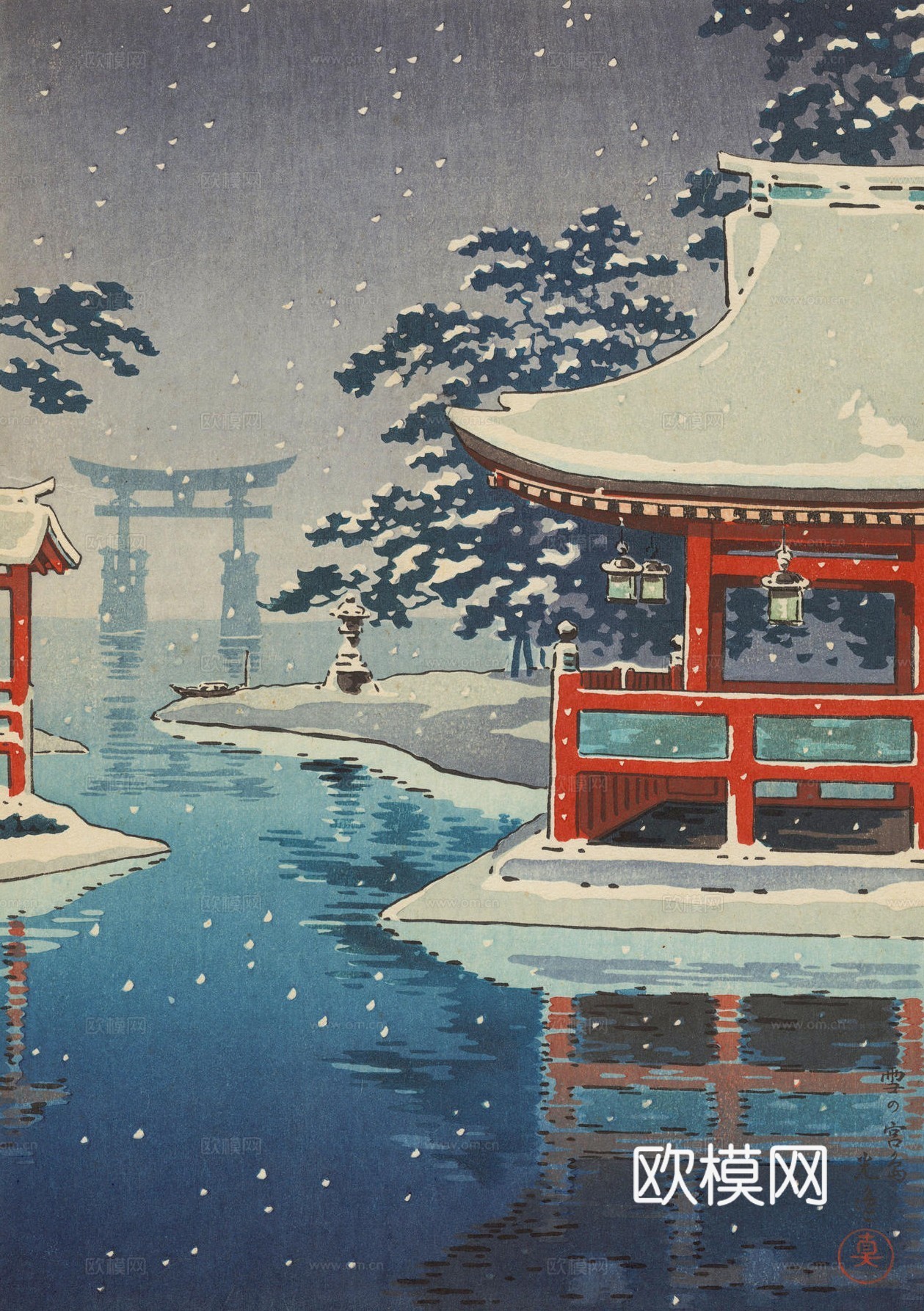 日本浮世绘风景画，日本著名景点风景画51