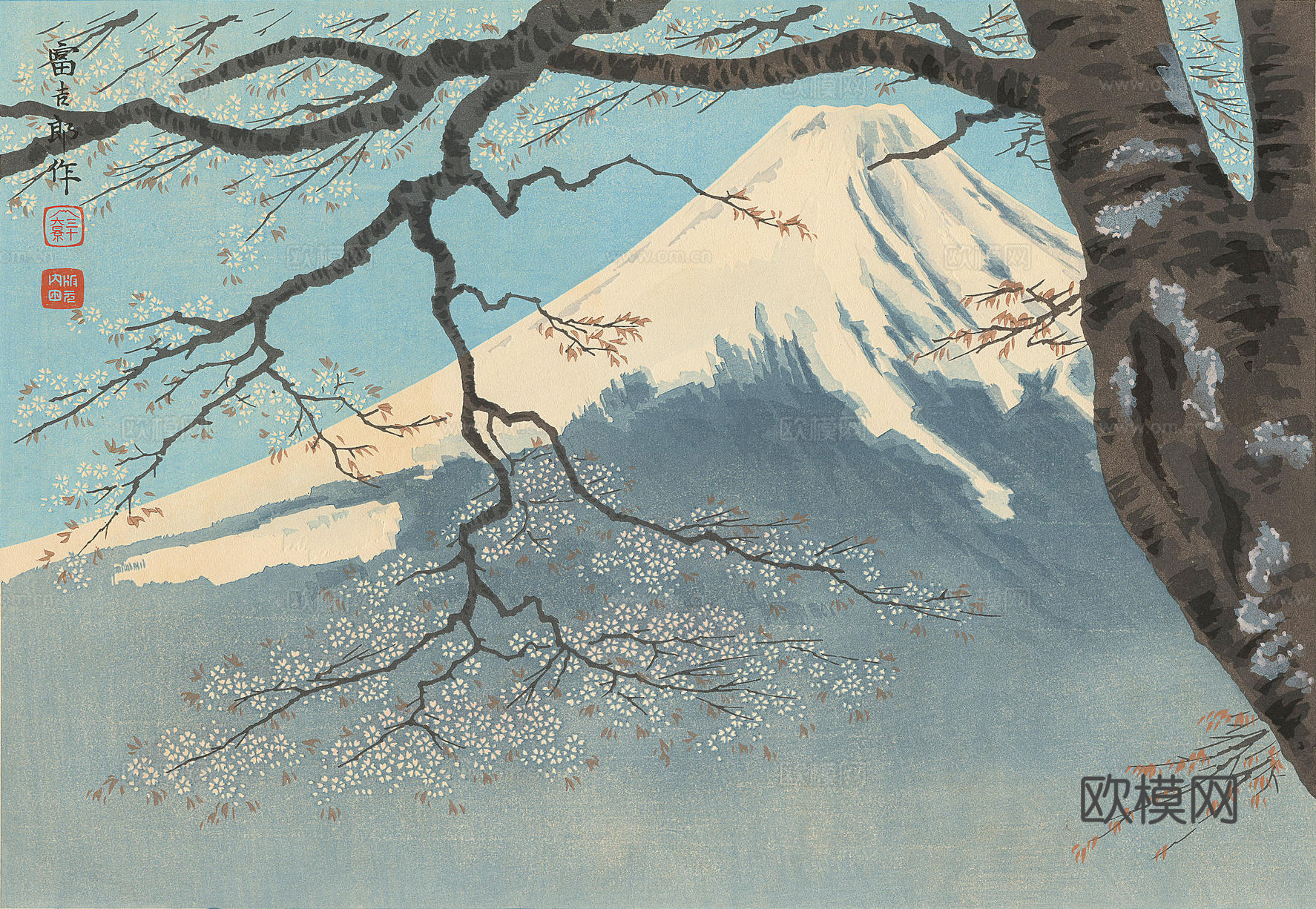 日本浮世绘风景画，日本著名景点绘画30