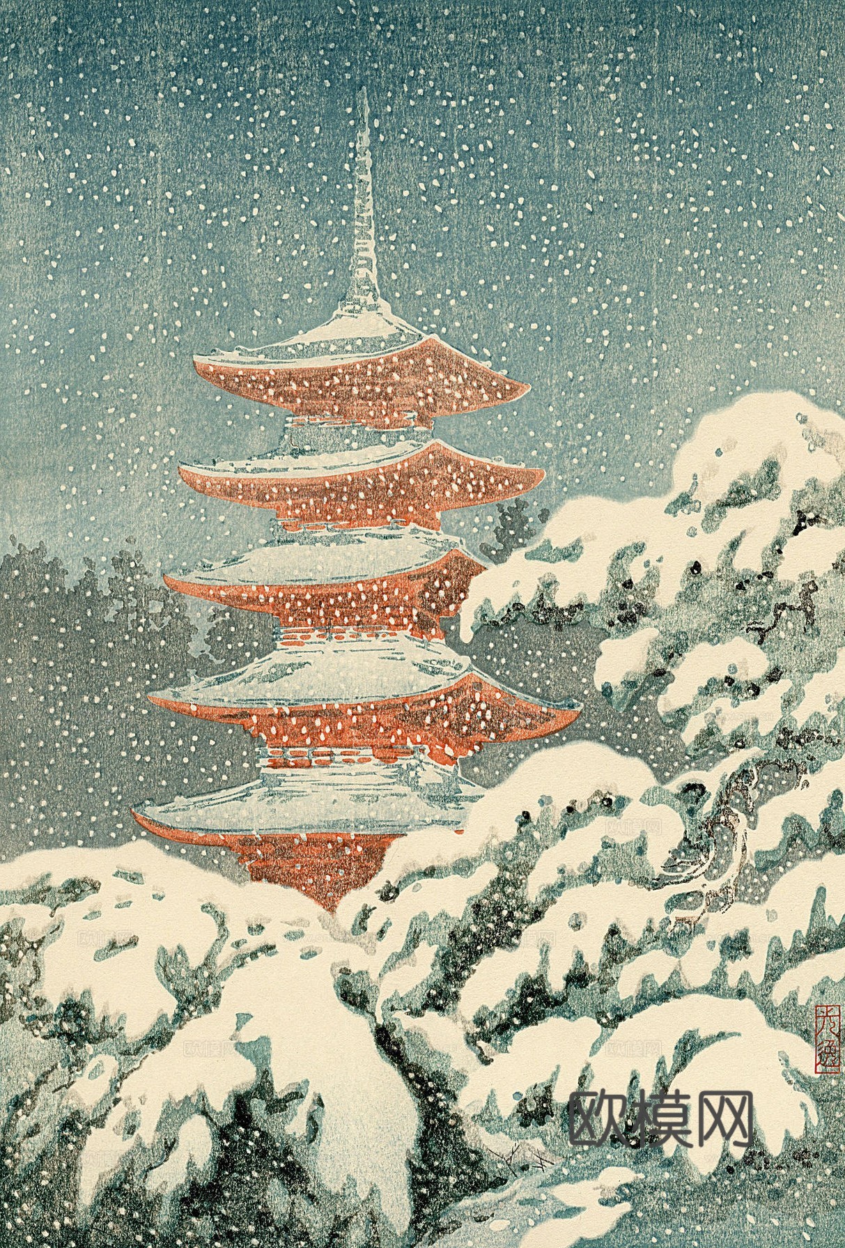 日本浮世绘风景画，日本著名景点风景画21