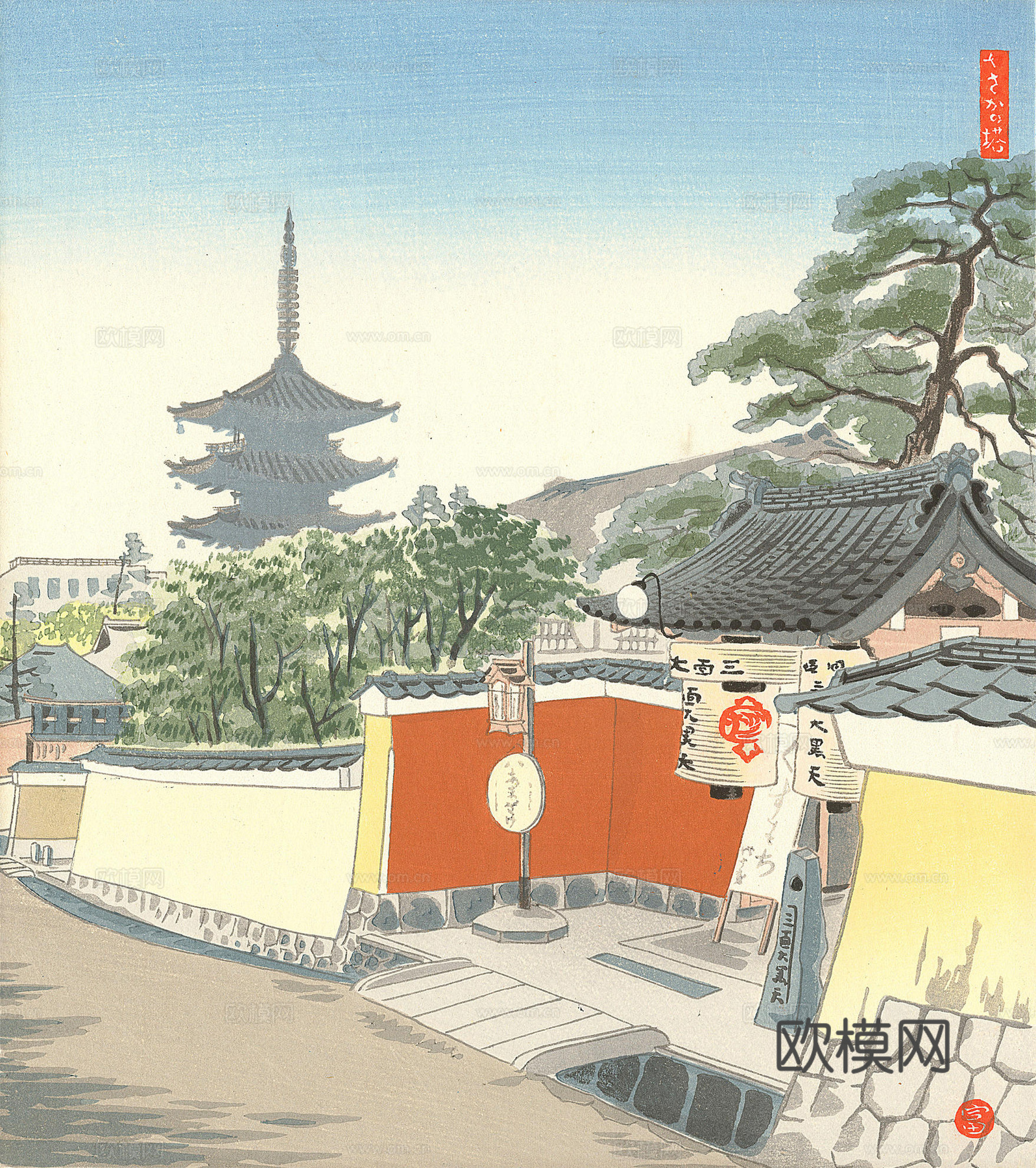 日本浮世绘风景画，日本著名景点绘画25