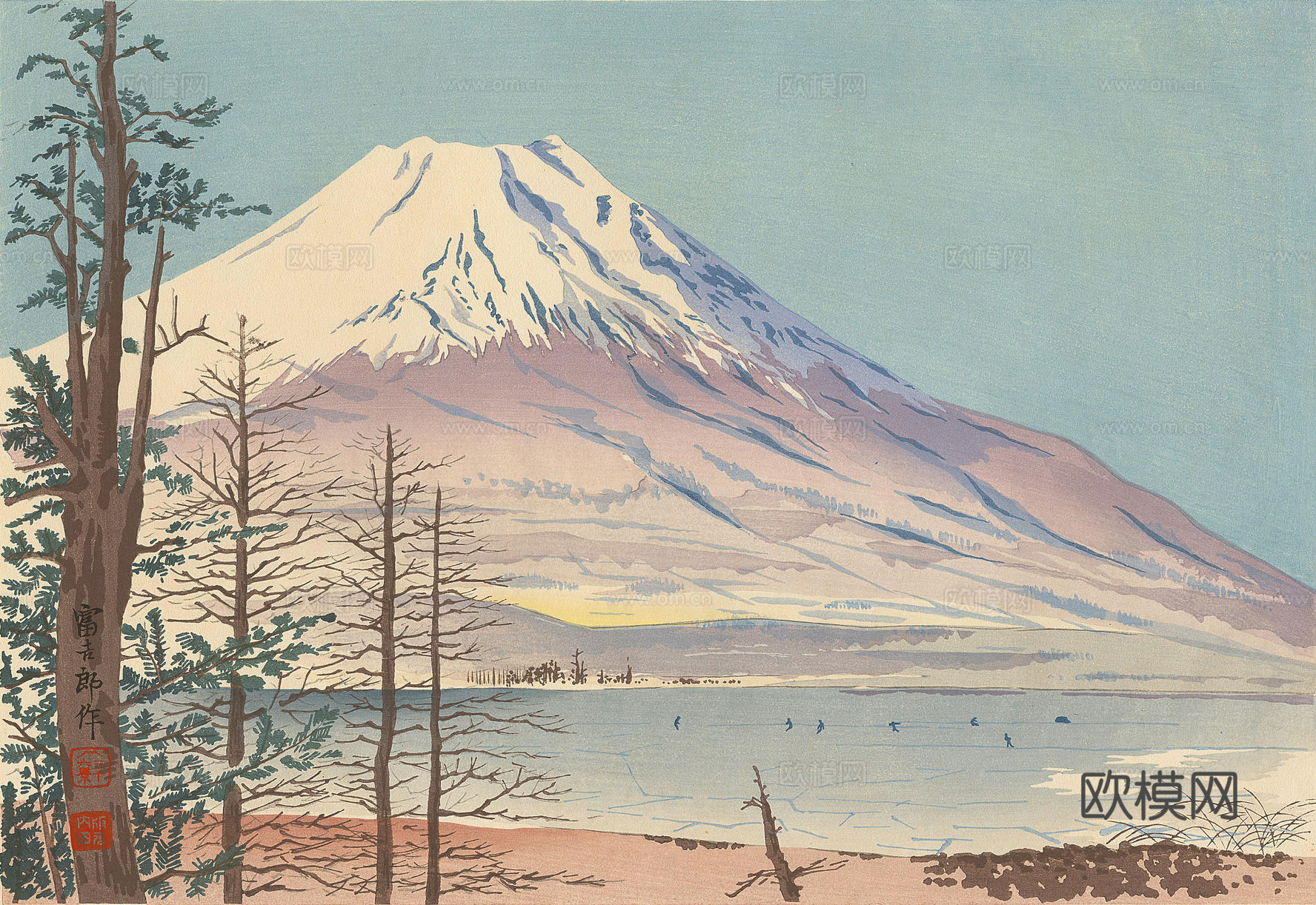 日本浮世绘风景画，日本著名景点绘画34