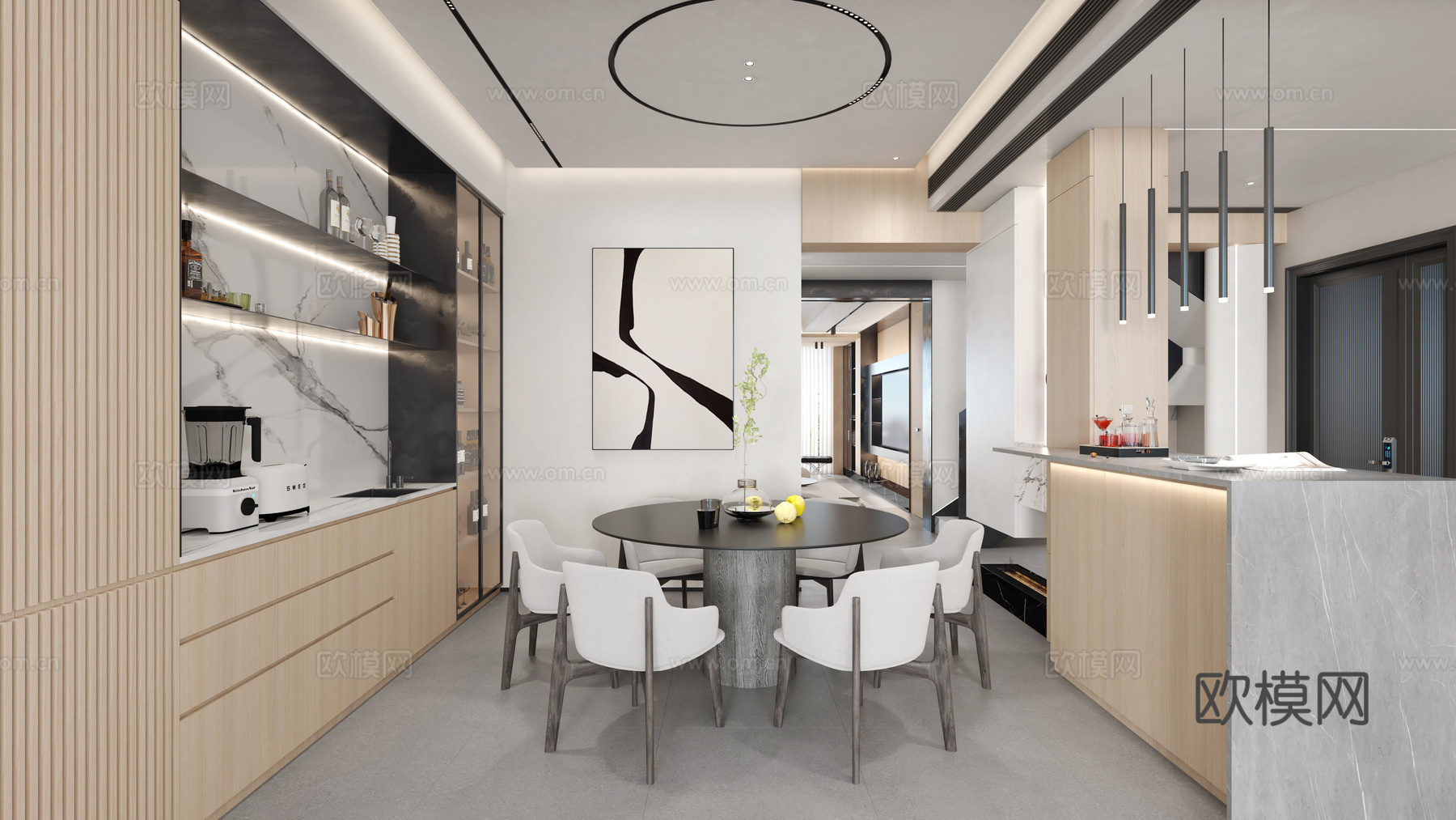 轻奢大平层 样板间 最新全套施工图 效果图合集cad施工图