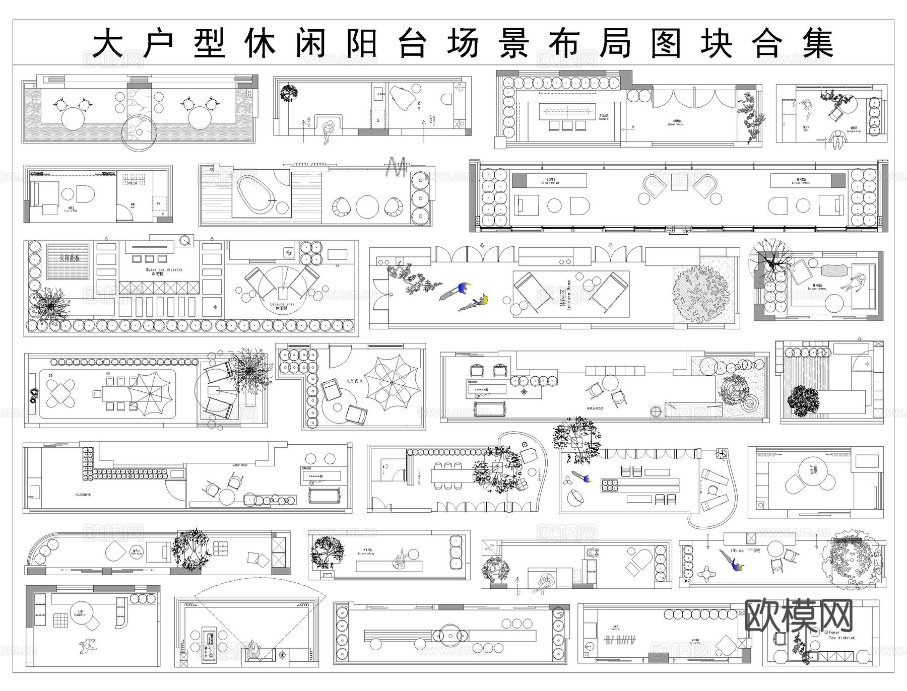 阳台露台CAD平面图cad施工图