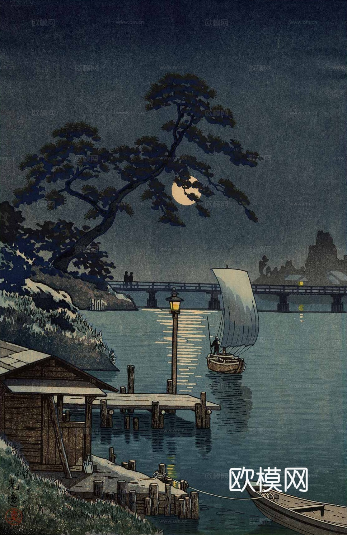 日本浮世绘风景画，日本著名景点风景画71