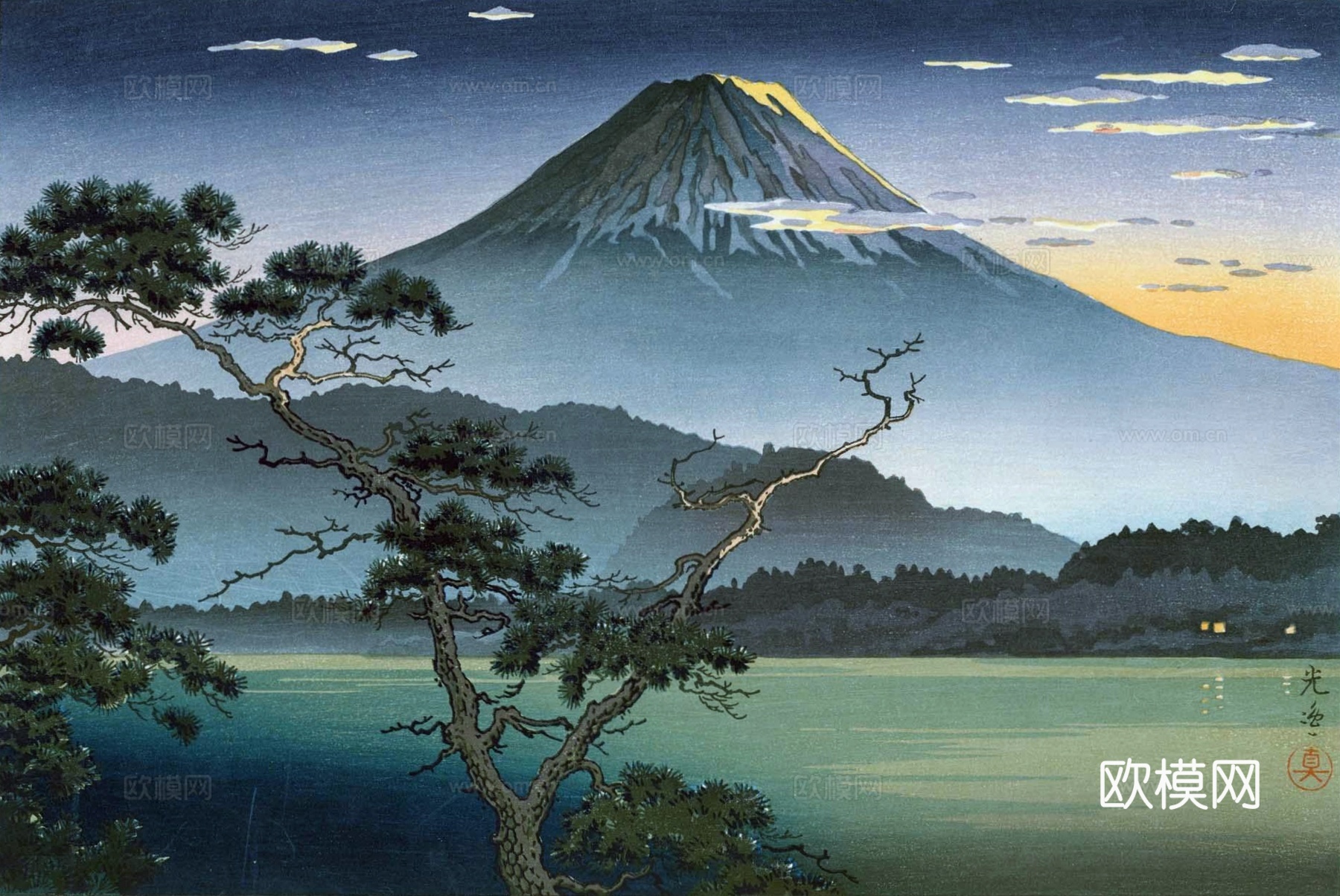 日本浮世绘风景画，日本著名景点风景画14