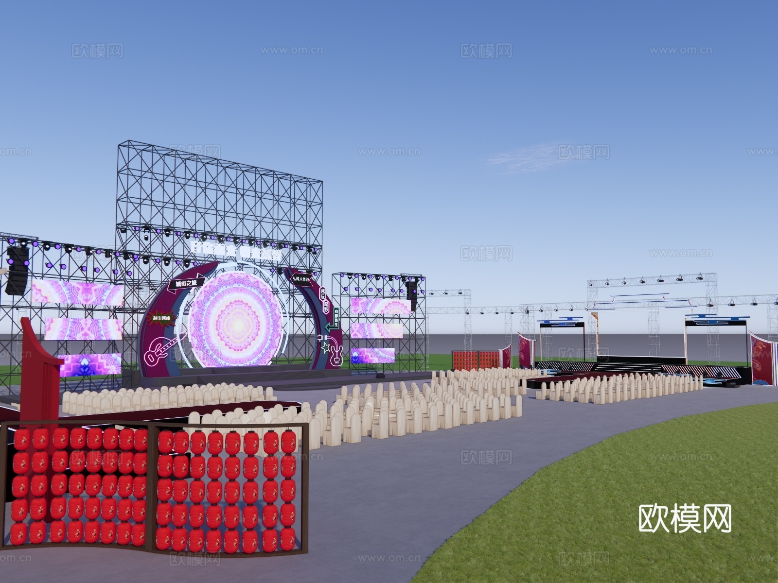 活动美陈舞台su模型