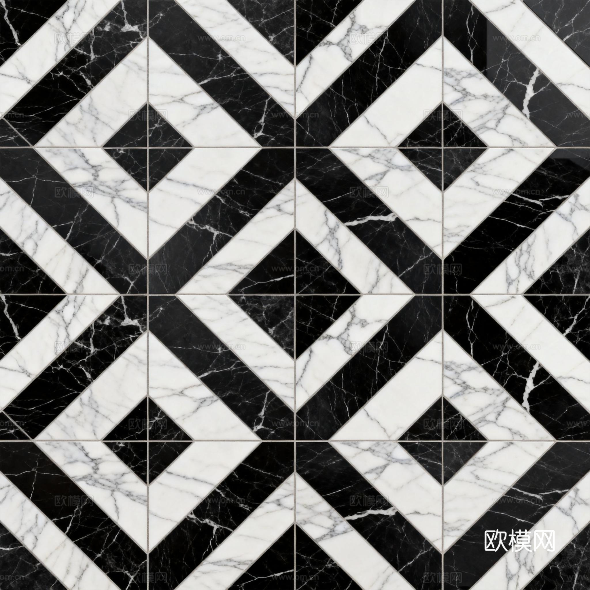 花砖 黑白石材拼花 花卉几何图案水刀石材拼花地砖 石材马赛克下载