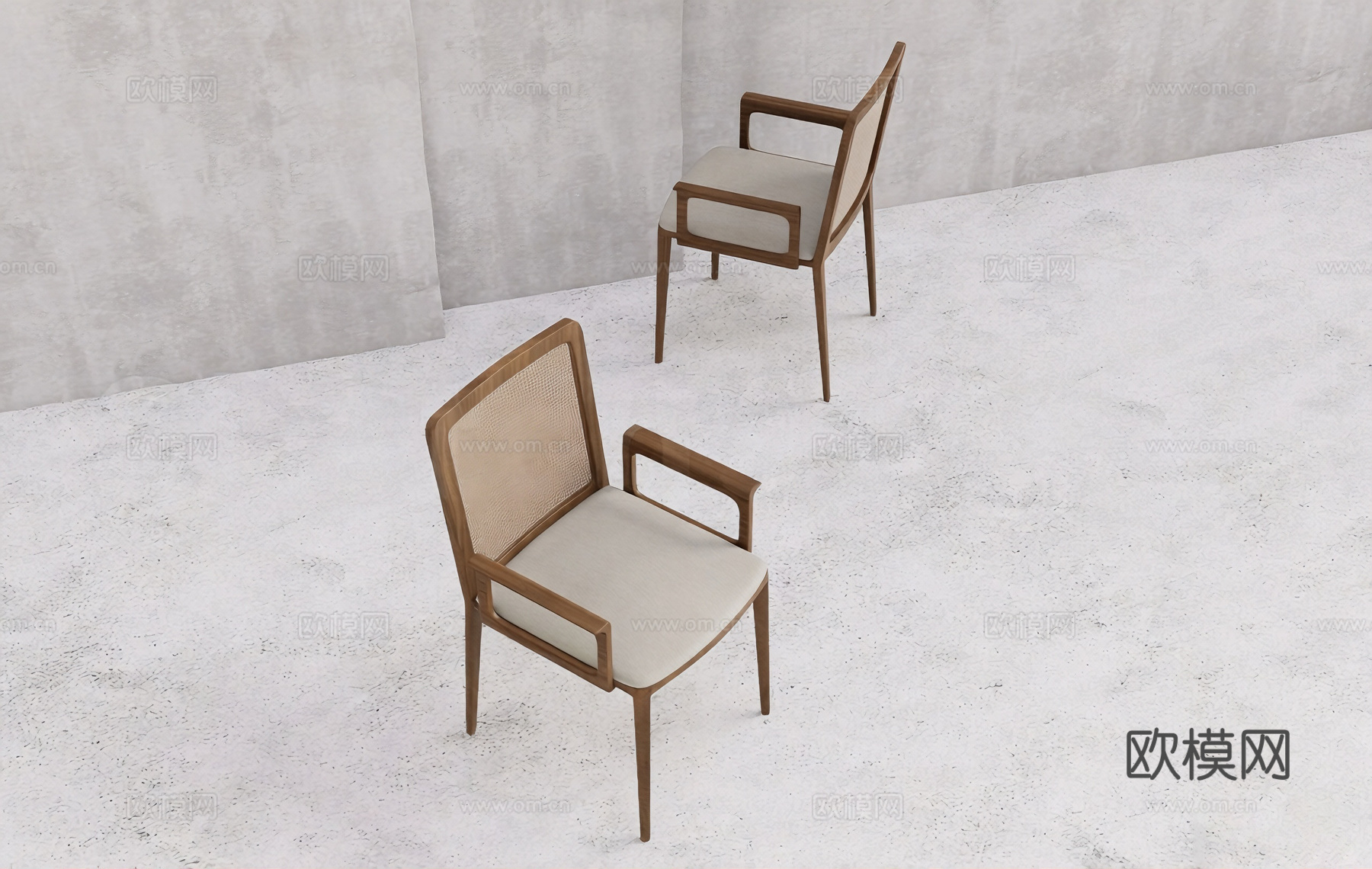 现代简约椅子 餐椅 单人椅 软包坐垫su模型su模型