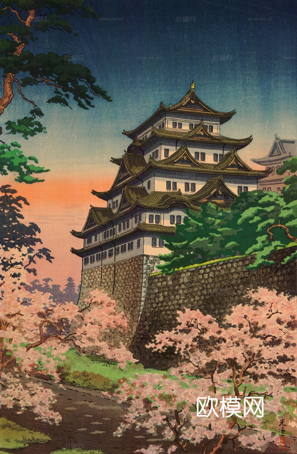 日本浮世绘风景画，日本著名景点风景画44