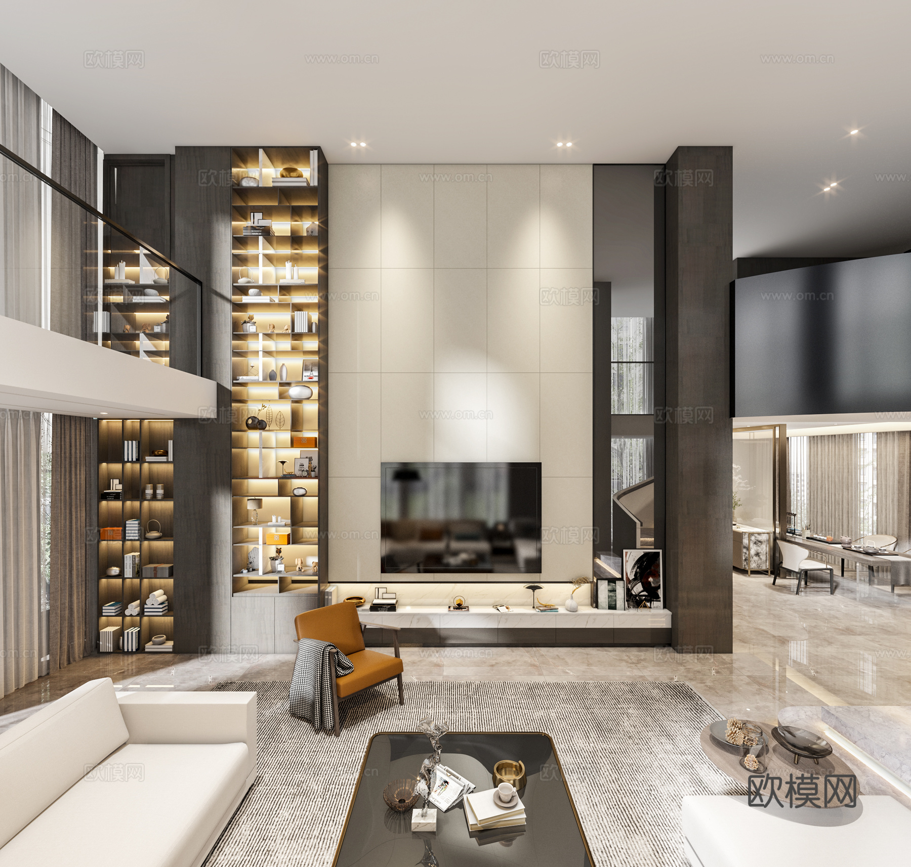 轻奢别墅 样板间 最新全套施工图 效果图合集cad施工图