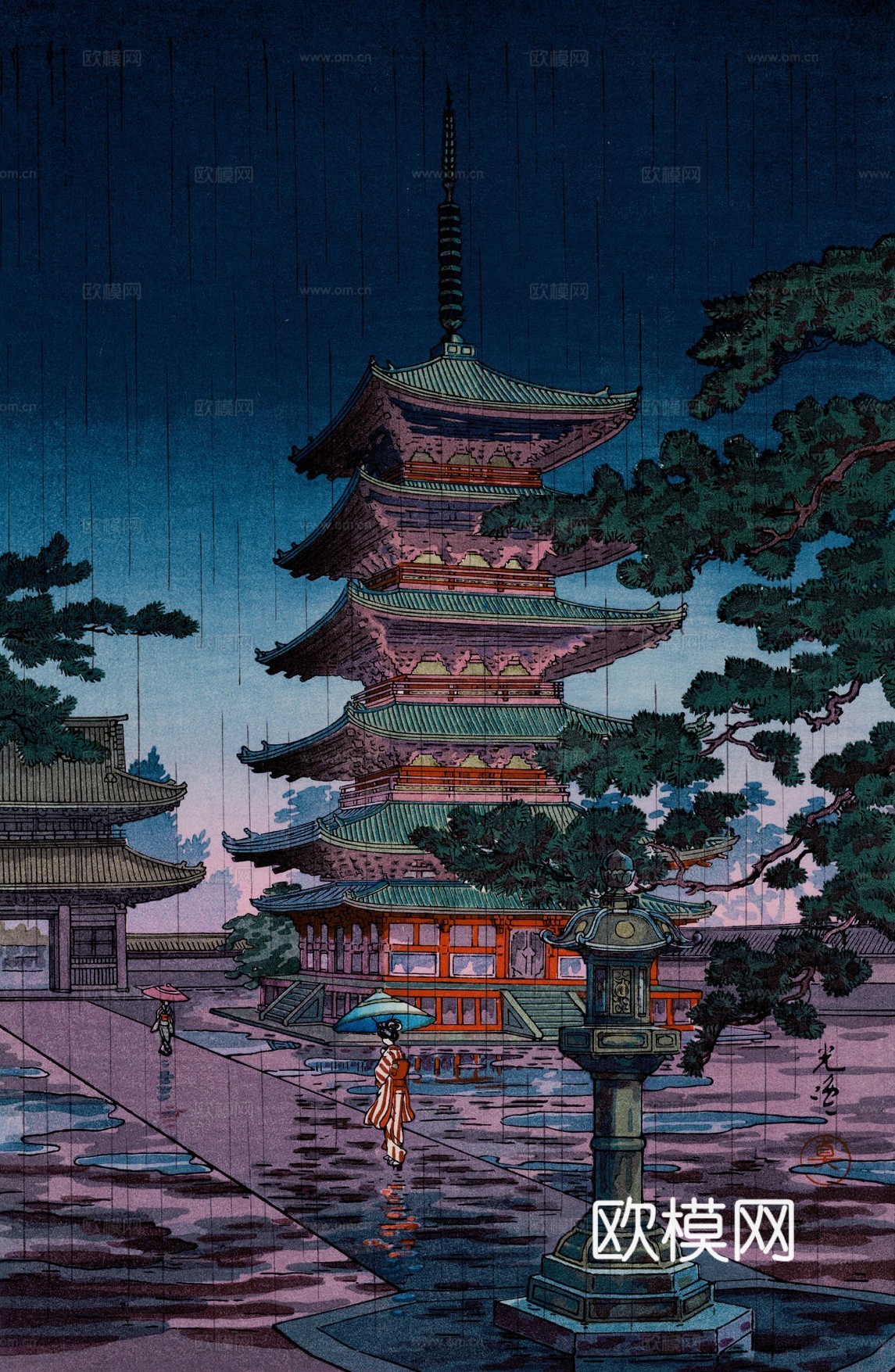 日本浮世绘风景画，日本著名景点风景画41