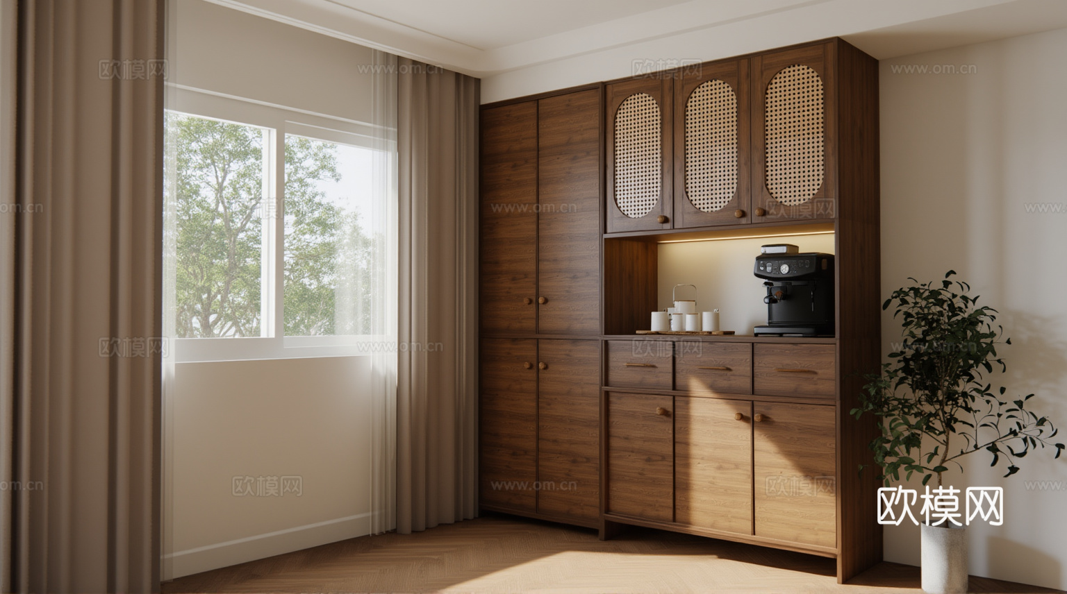 餐边柜 餐台 动态餐台su模型