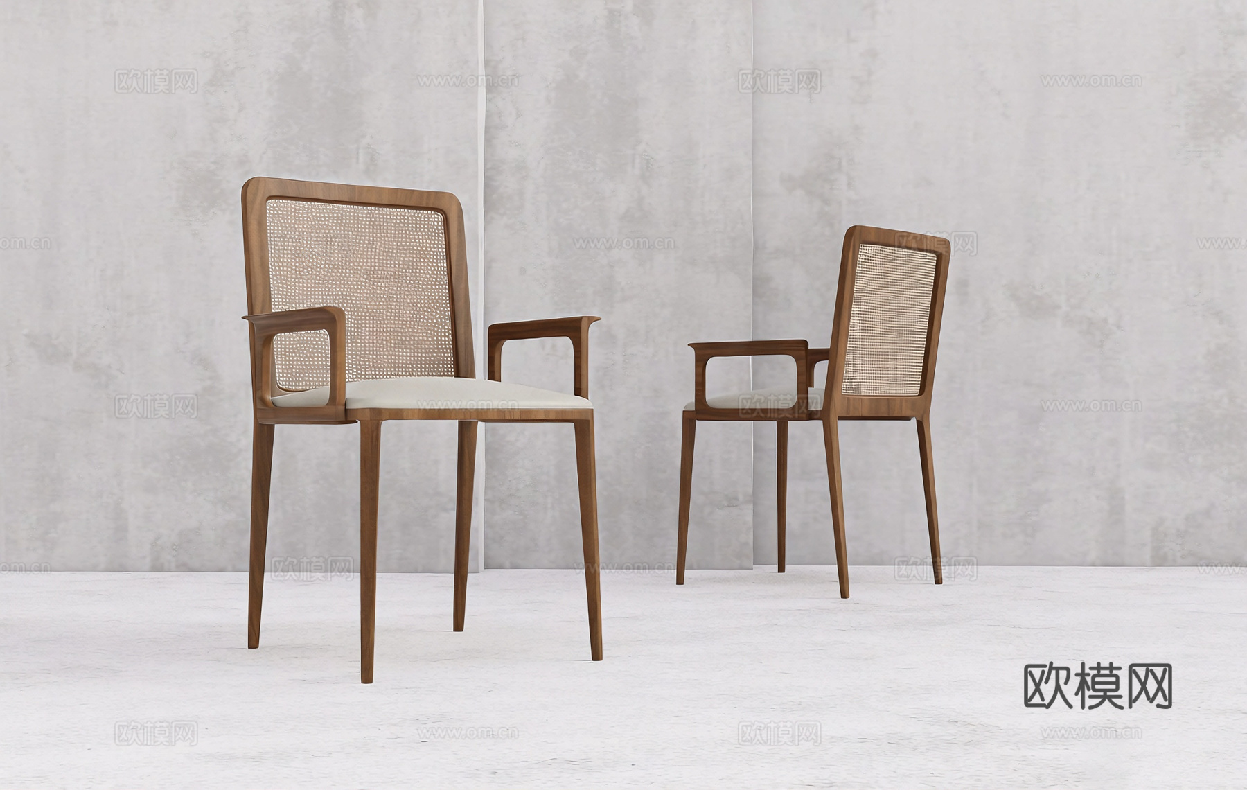 现代简约椅子 餐椅 单人椅 软包坐垫su模型su模型