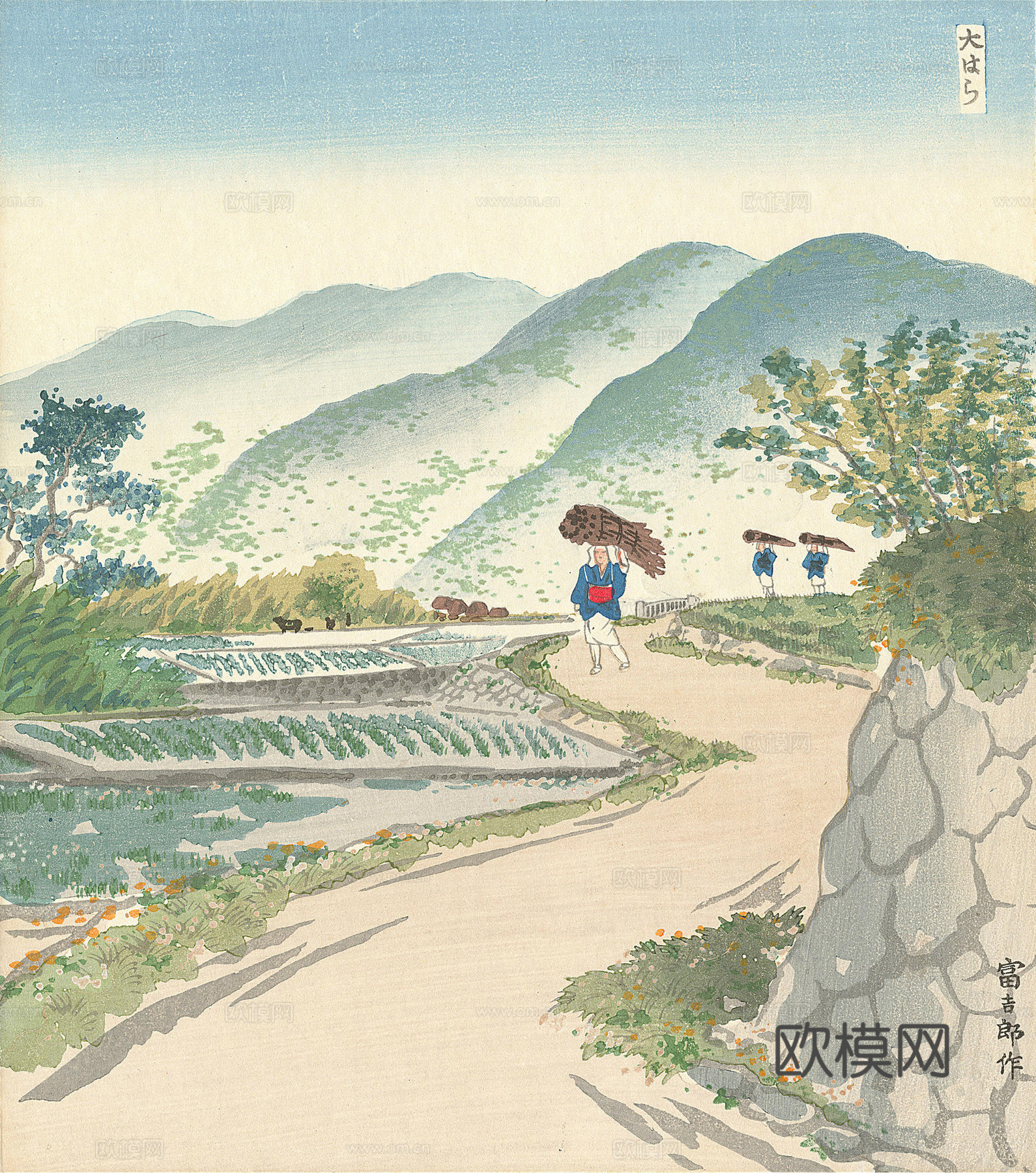 日本浮世绘风景画，日本著名景点绘画19