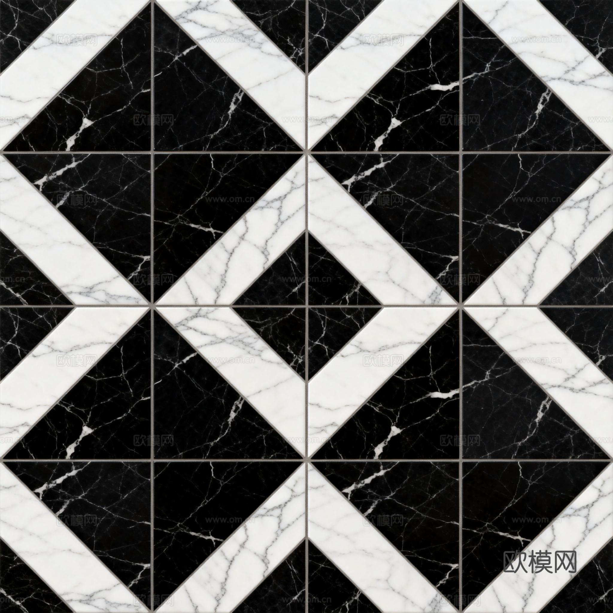 花砖 黑白石材拼花 花卉几何图案水刀石材拼花地砖 石材马赛克下载