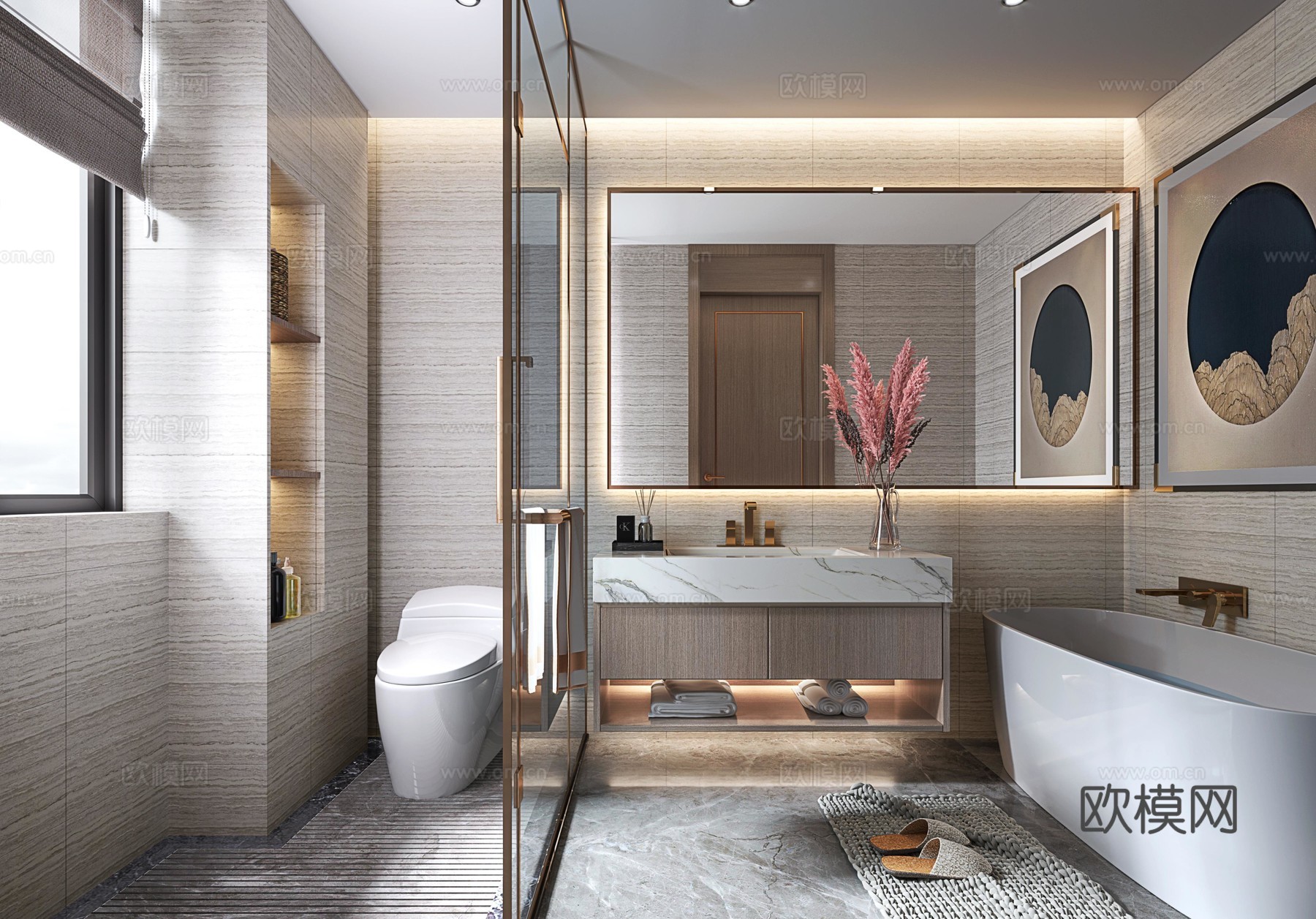 新中式大平层 样板间 最新全套施工图 效果图合集cad施工图