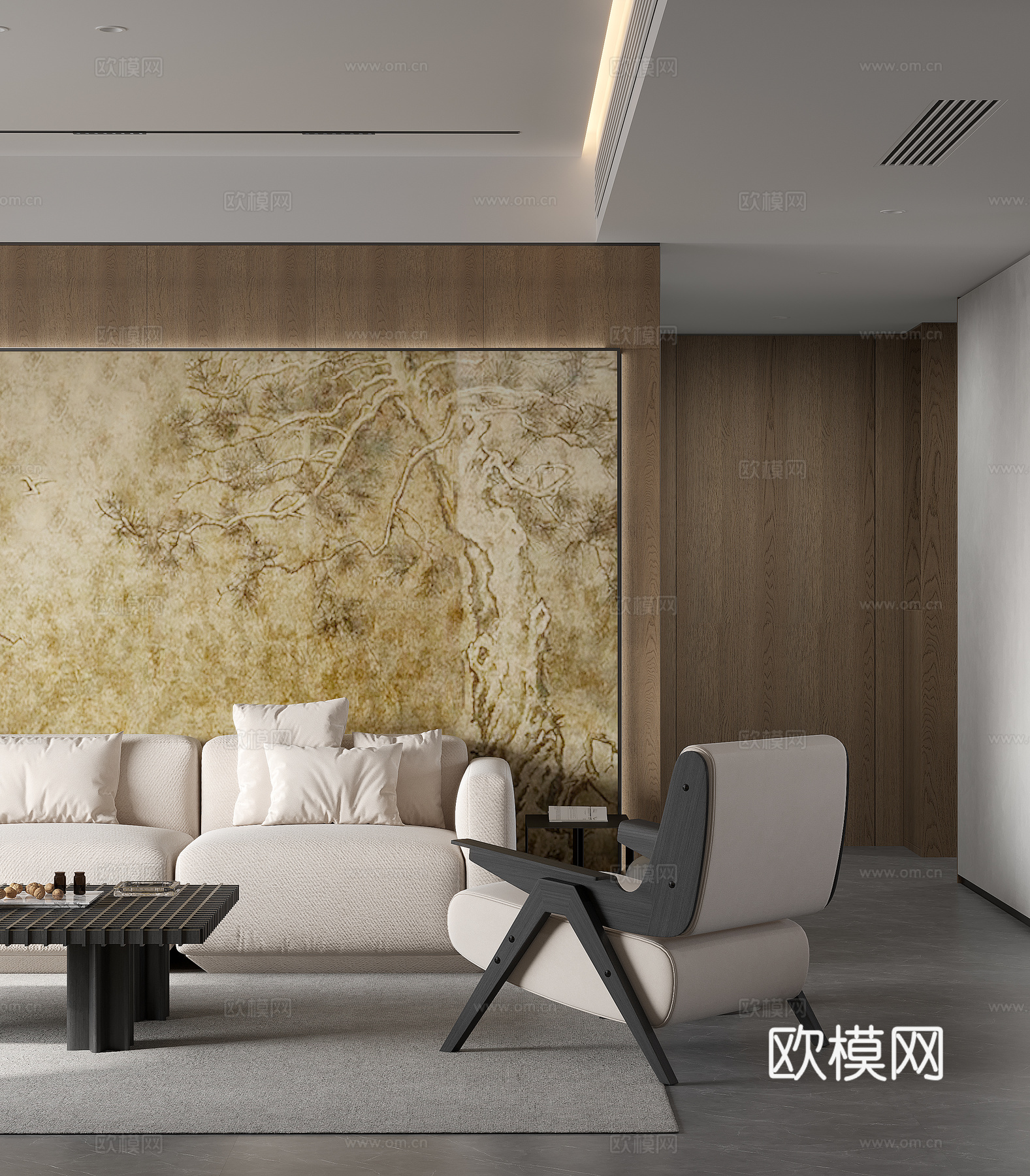 新中式大平层 样板间 最新全套施工图 效果图合集cad施工图