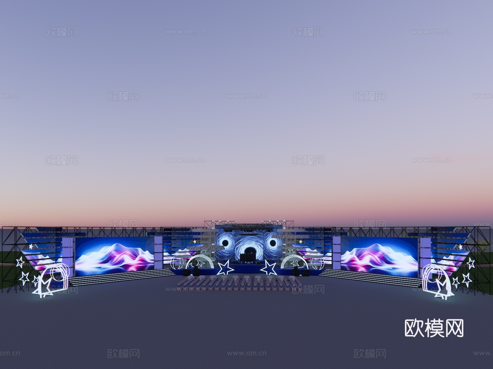 活动美陈舞台su模型