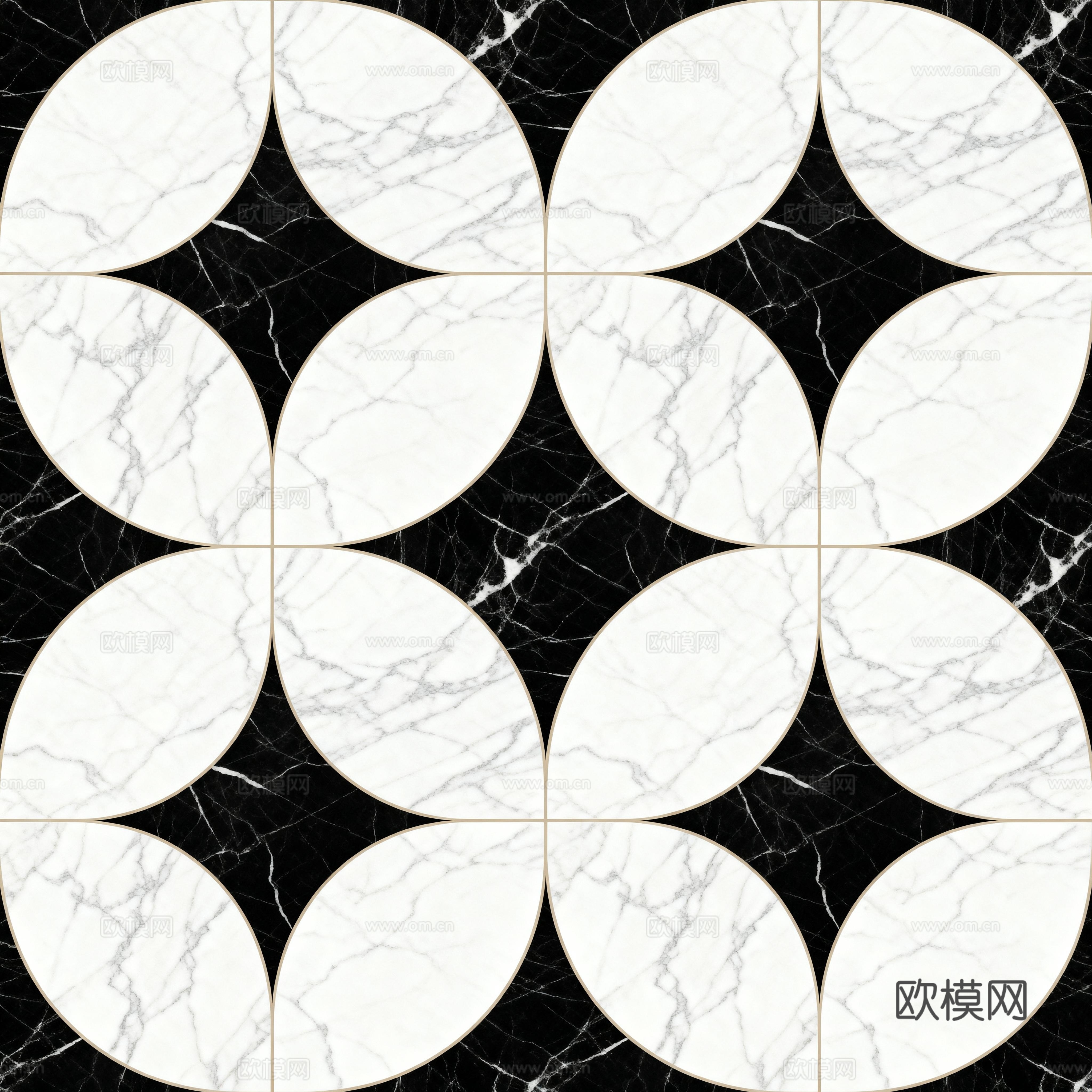 花砖 黑白石材拼花 花卉几何图案水刀石材拼花地砖 石材马赛克下载