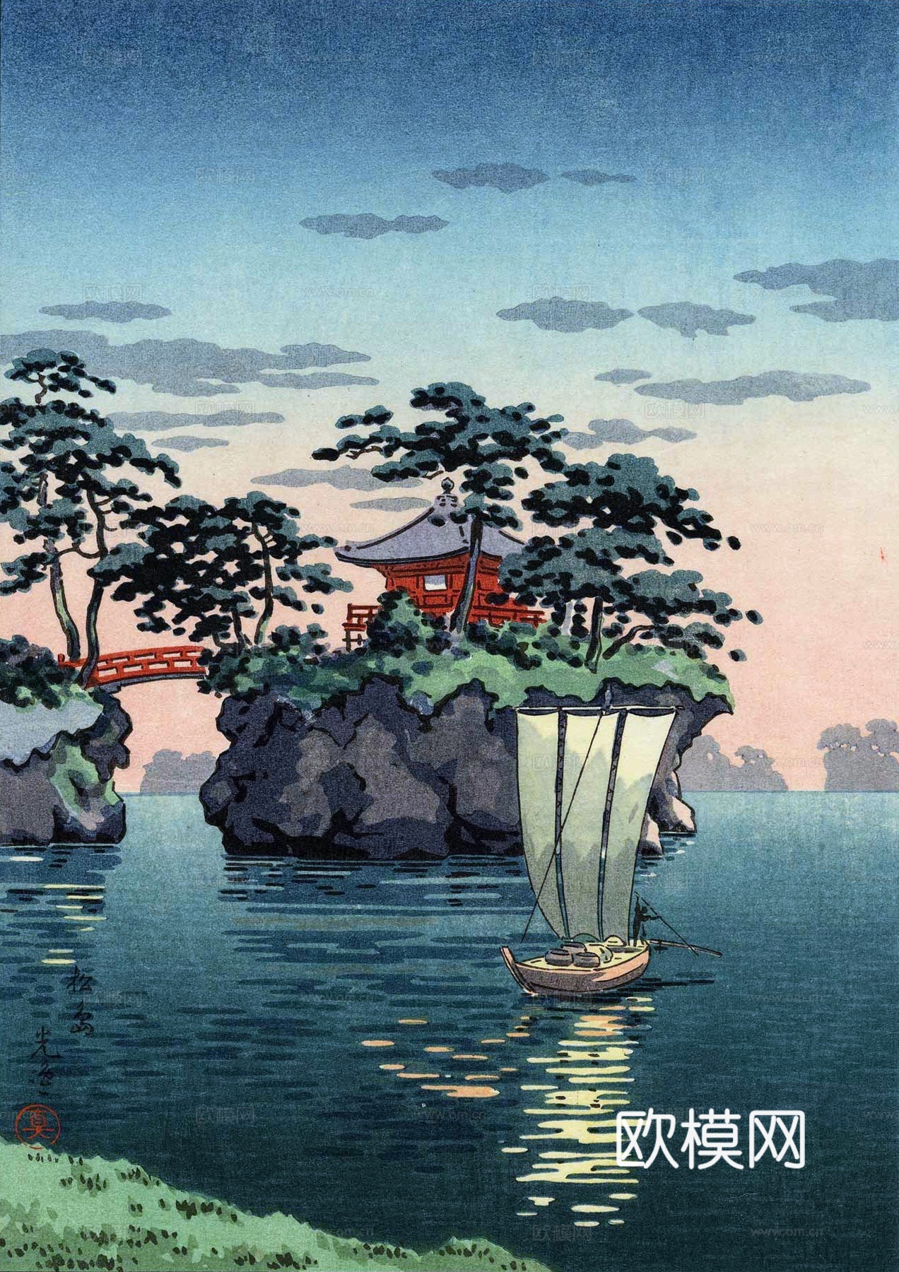 日本浮世绘风景画，日本著名景点风景画5下载