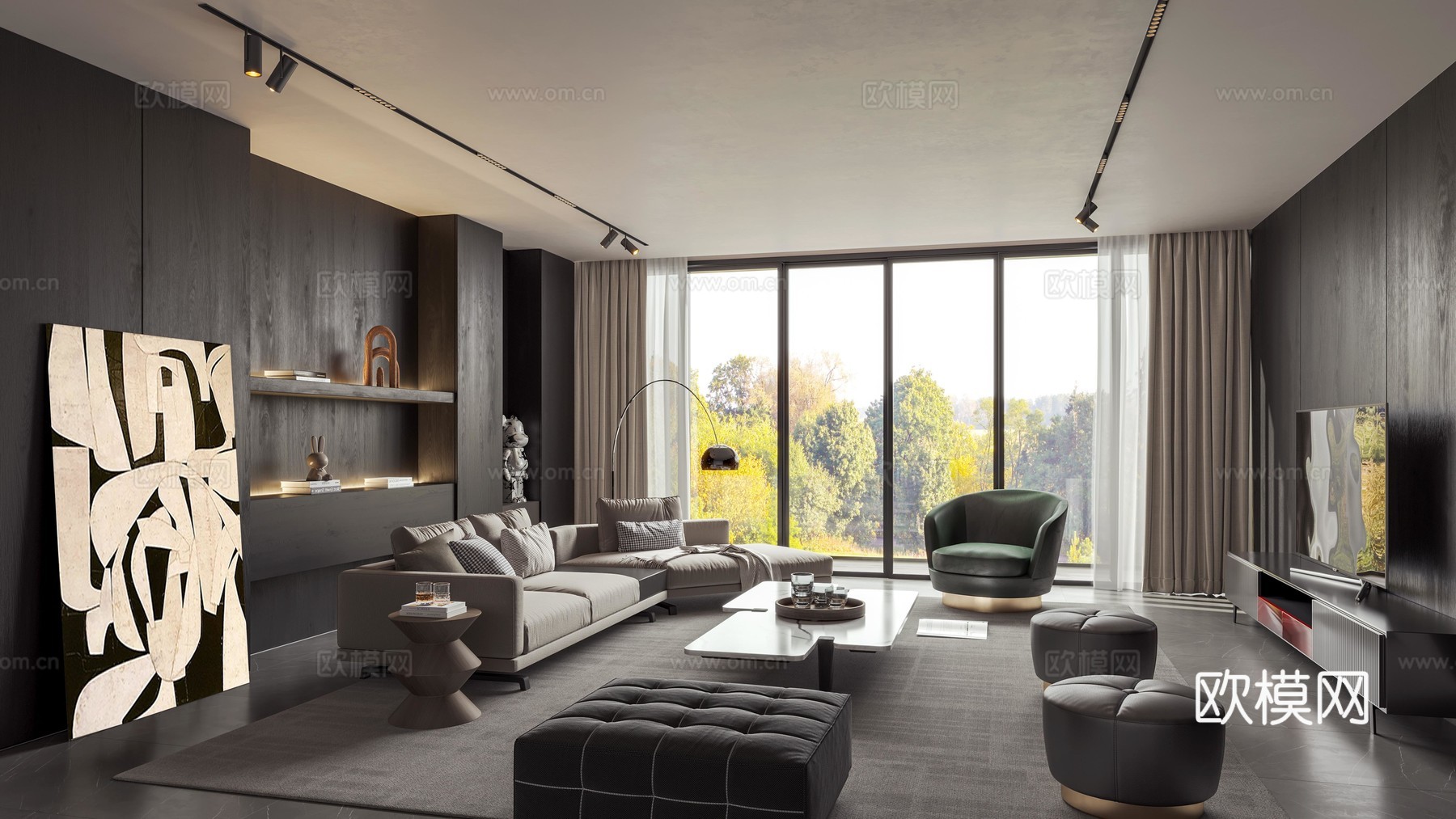 轻奢别墅 样板间 最新全套施工图 效果图合集cad施工图