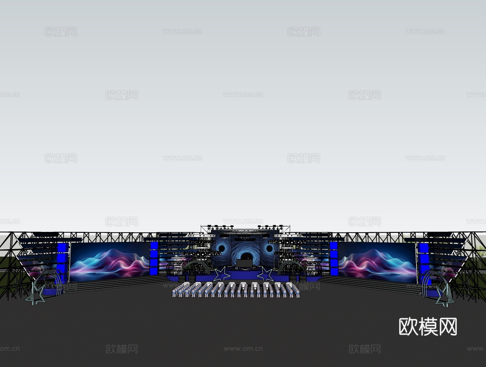 活动美陈舞台su模型