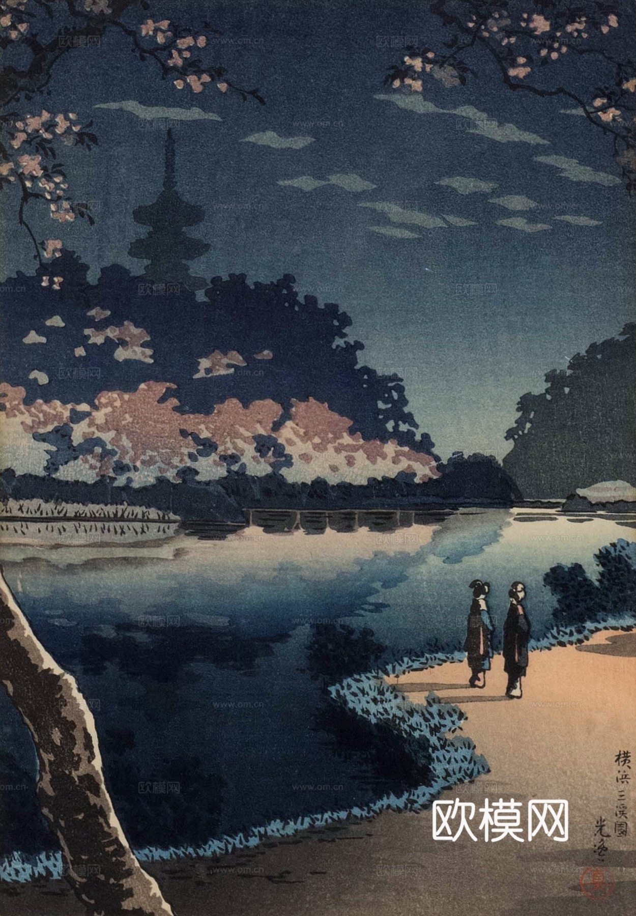 日本浮世绘风景画，日本著名景点风景画9